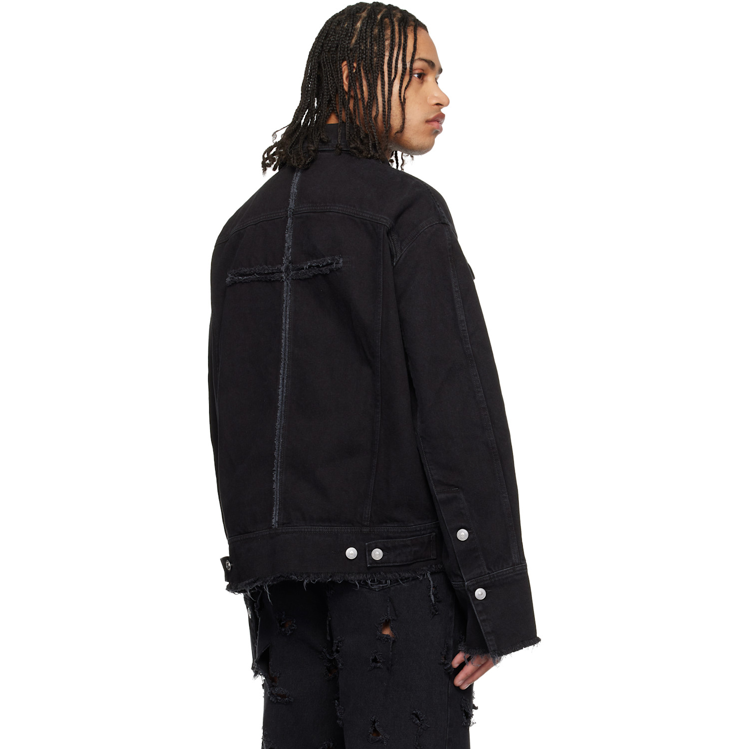  Matières Fécales Black Pierre Denim Jacket 