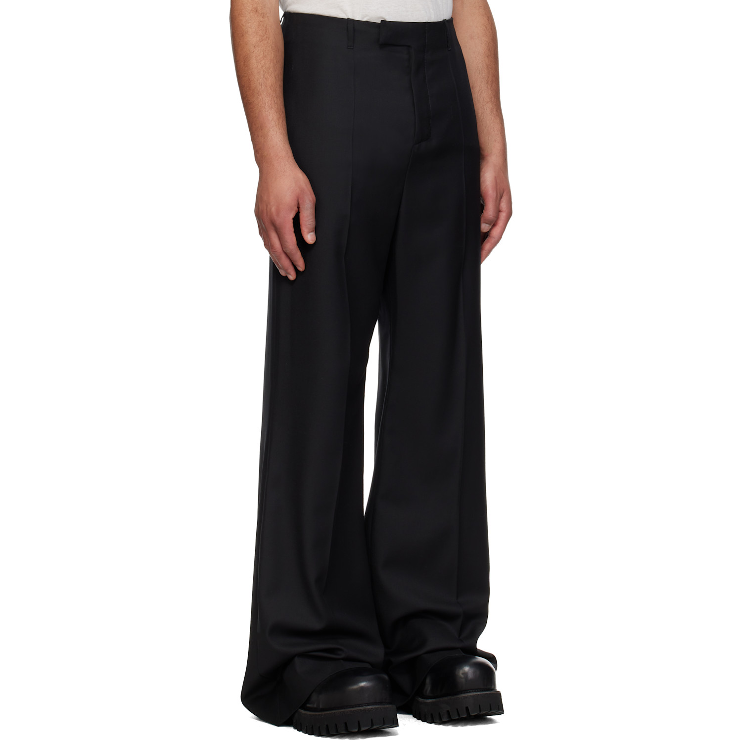  Matières Fécales Black Wool Trousers 
