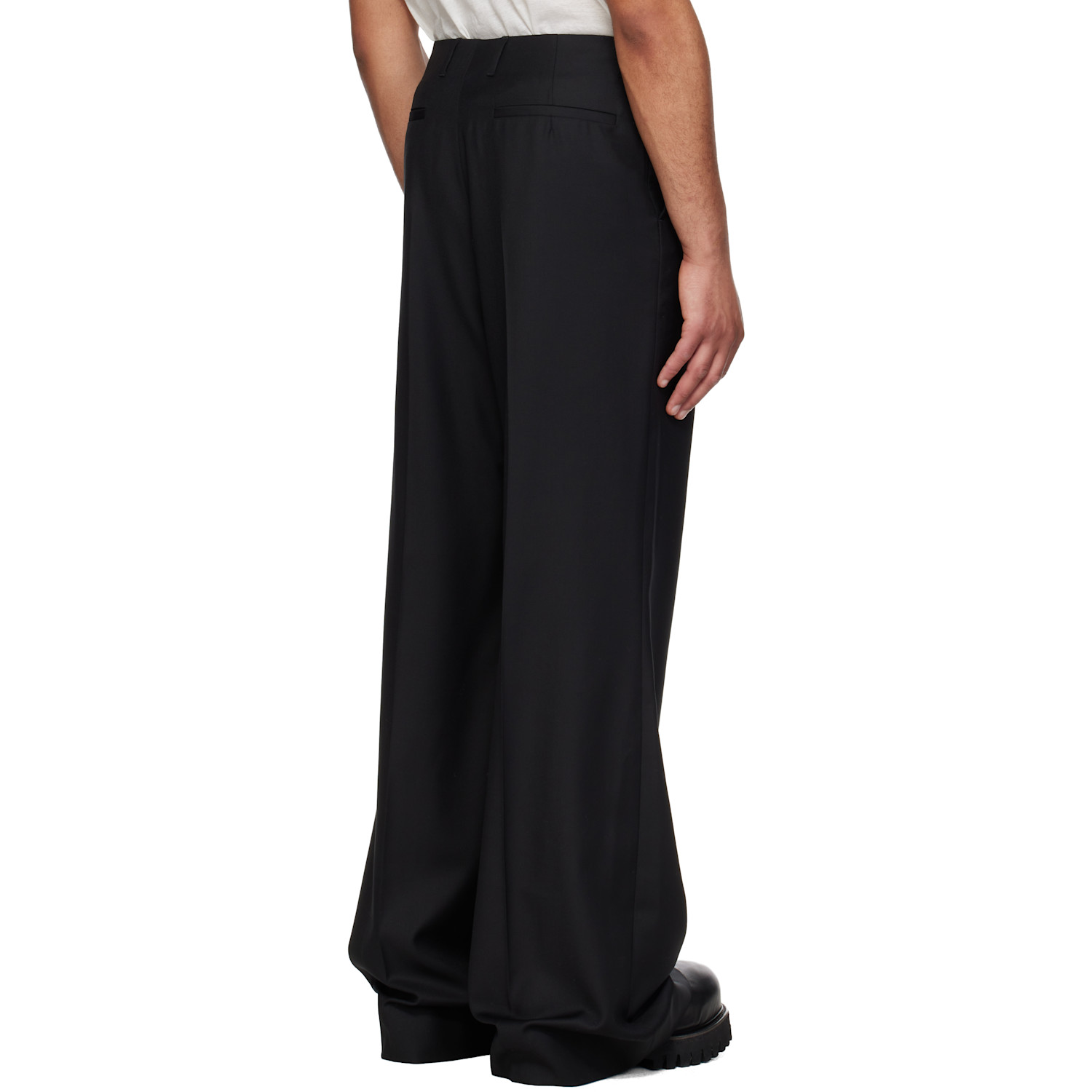  Matières Fécales Black Wool Trousers 