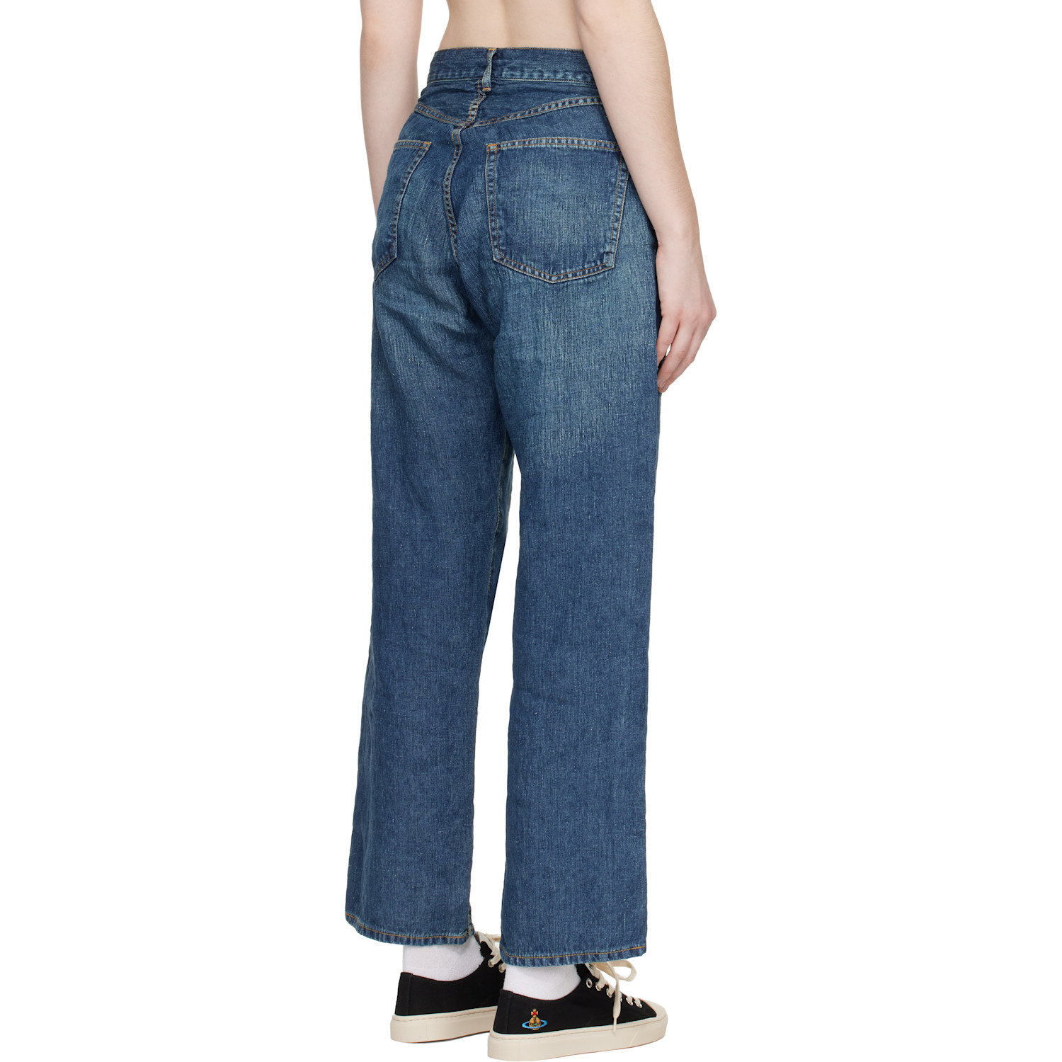 Undercover Blue Zipper Linen Jeans 