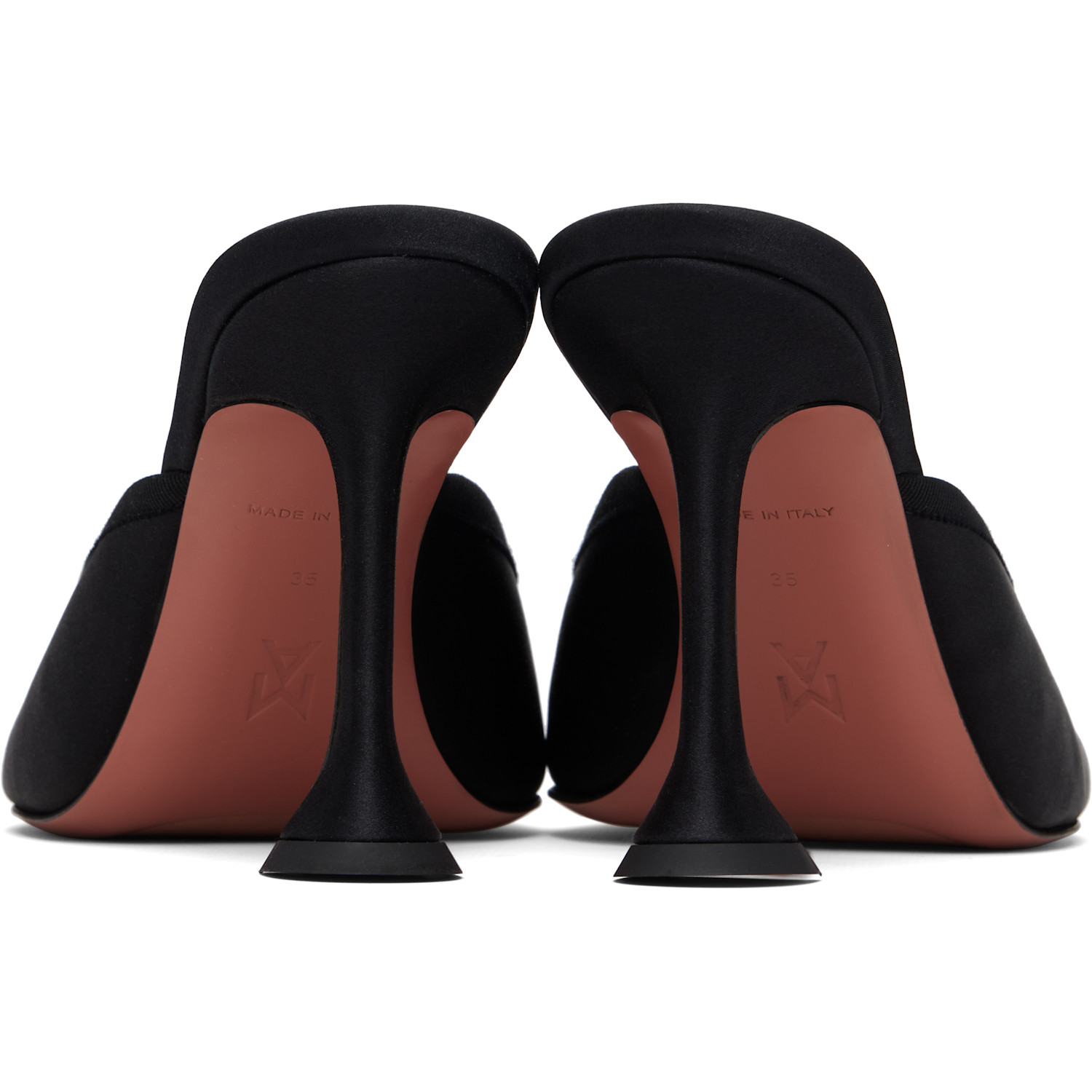  Amina Muaddi Black Lila Slipper 95 Heels 
