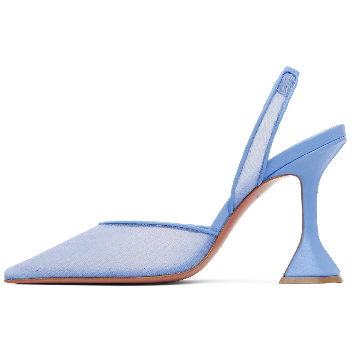  Amina Muaddi Blue Holli Mesh Sling 95 Heels 