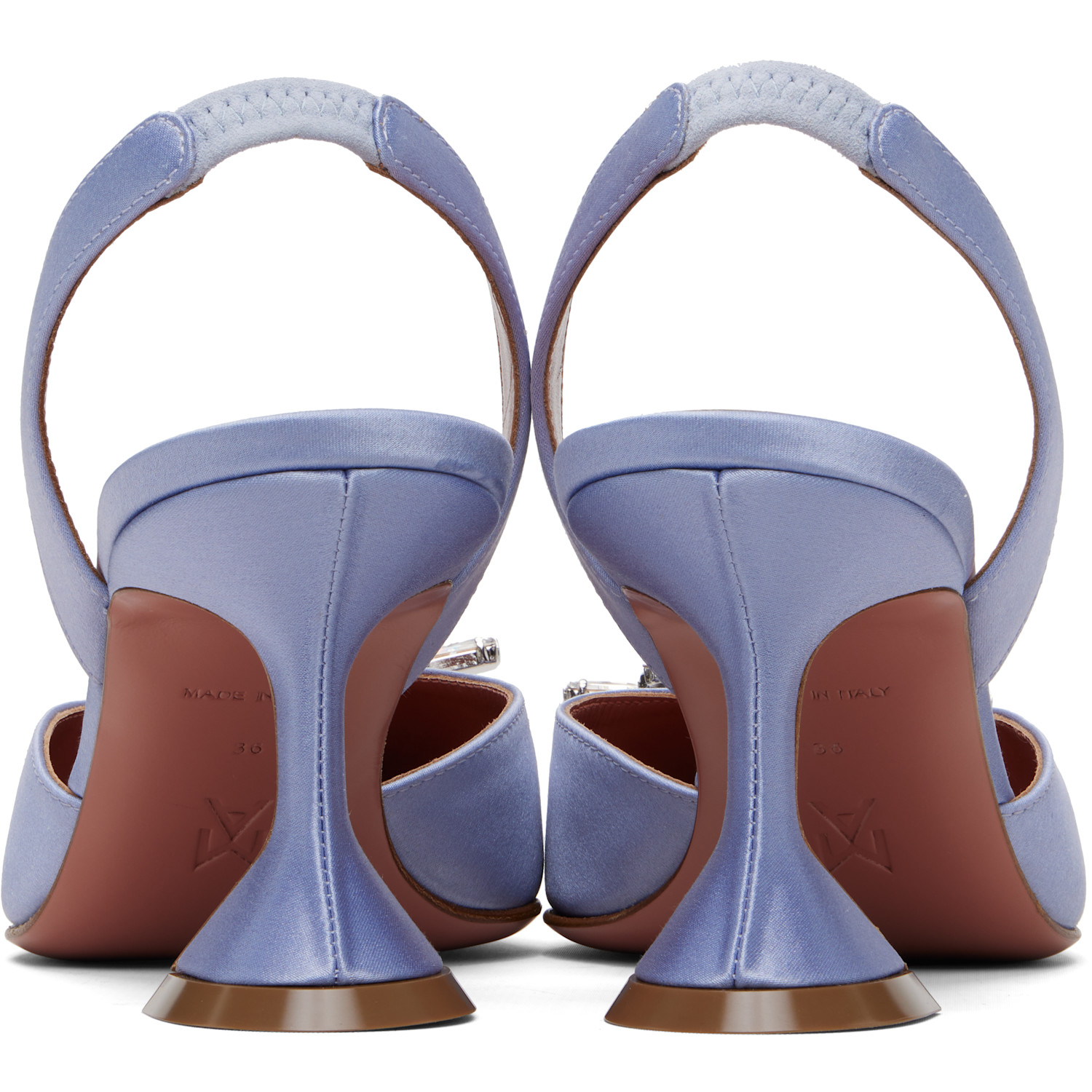  Amina Muaddi Blue Begum Sling 70 Heels 