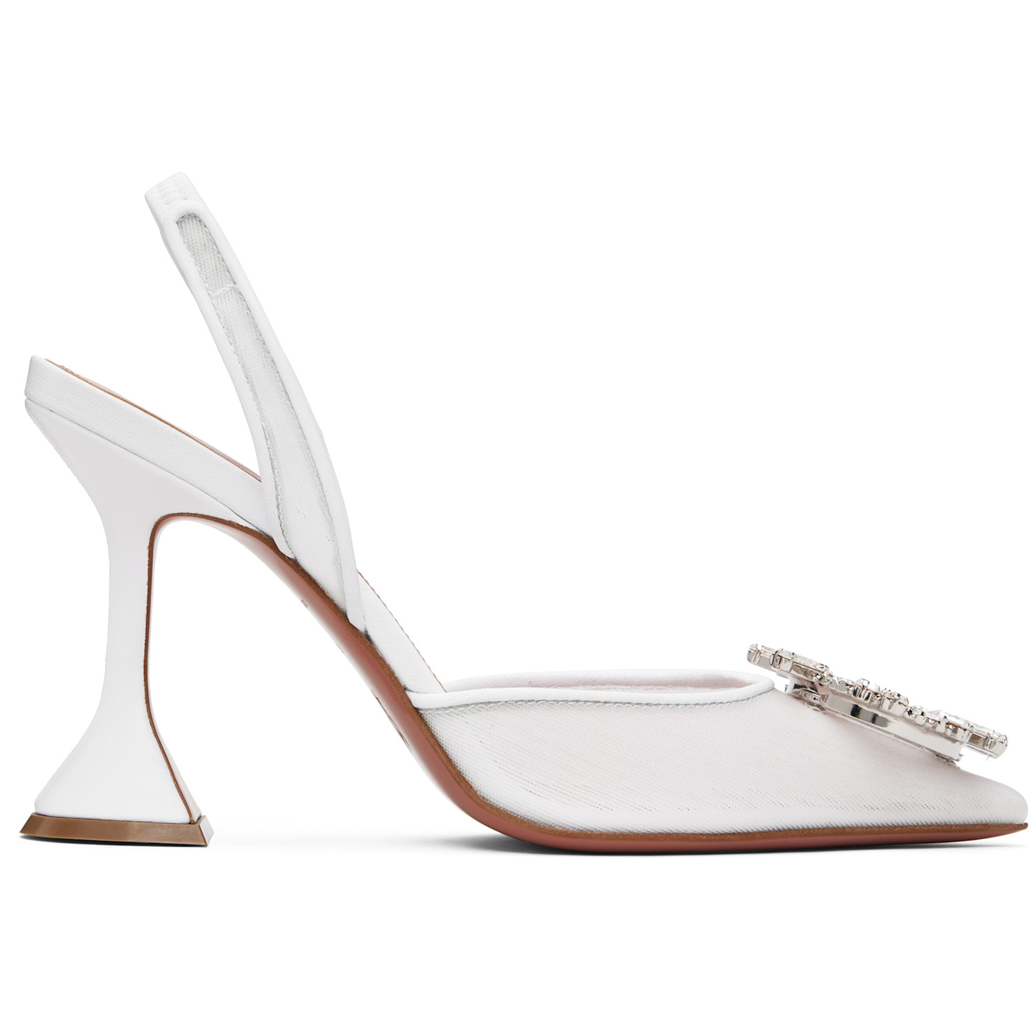 Amina Muaddi White Begum Sling 95 Heels