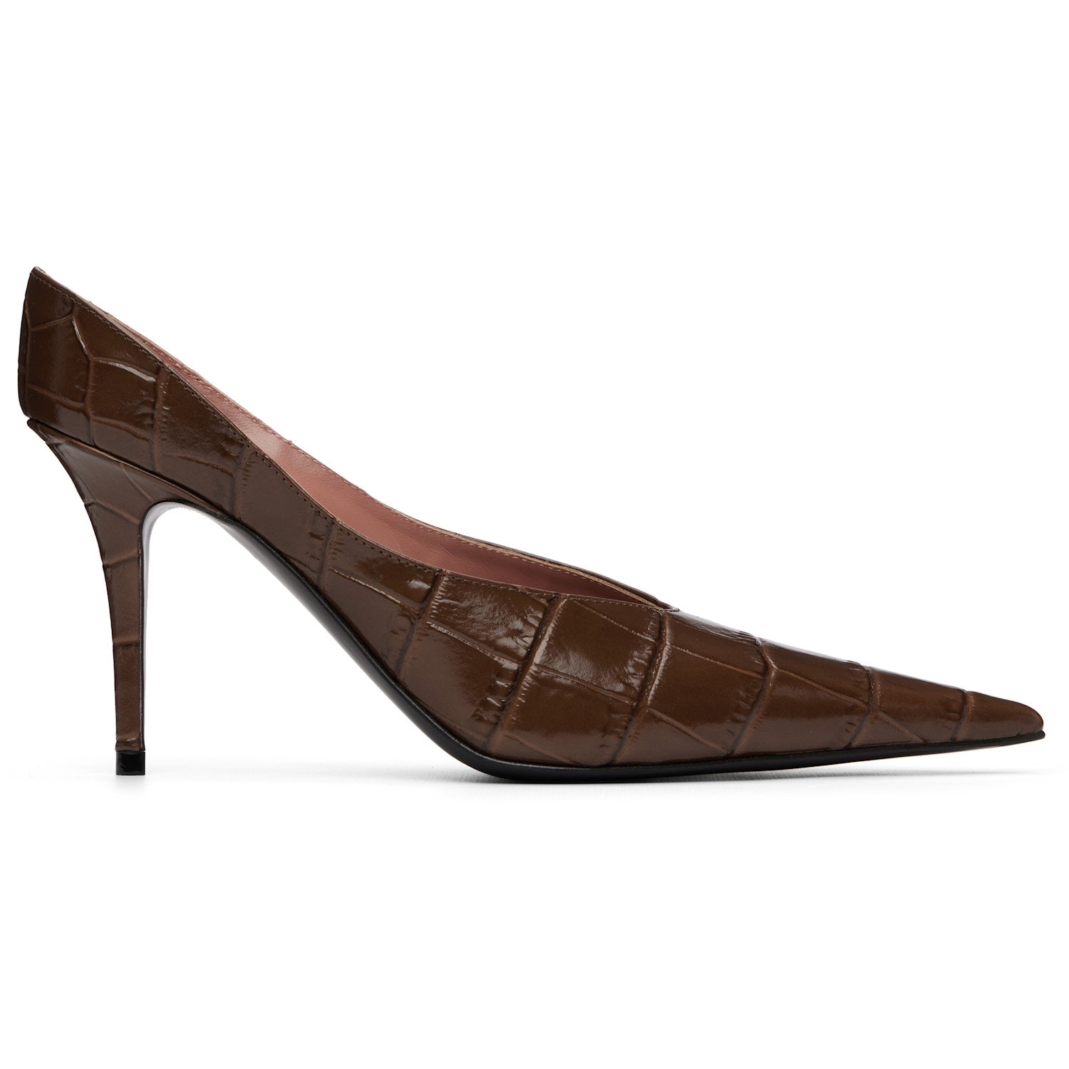 Amina Muaddi Brown Anok Mule 90 Heels