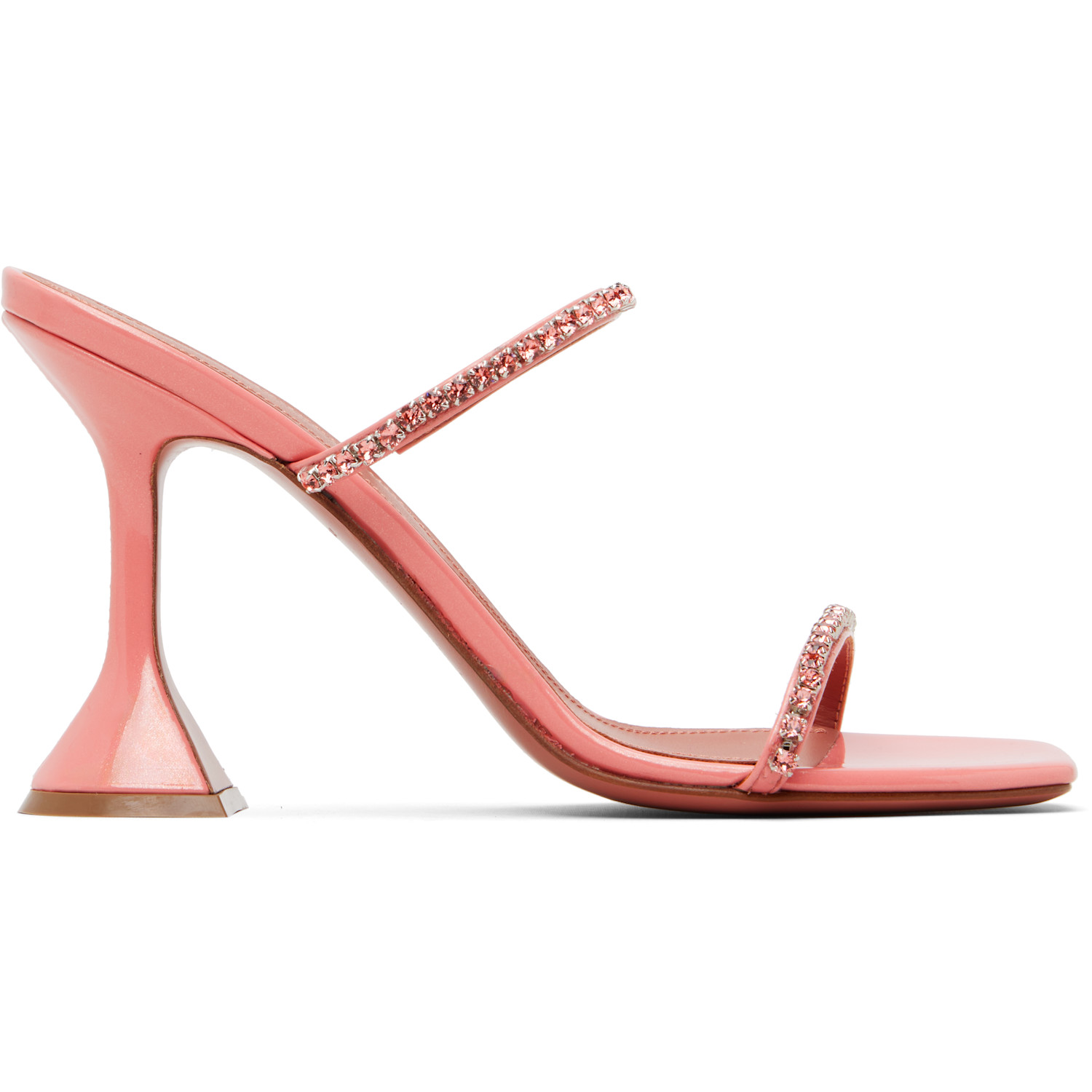 Amina Muaddi Pink Gilda Slipper 95 Heeled Sandals