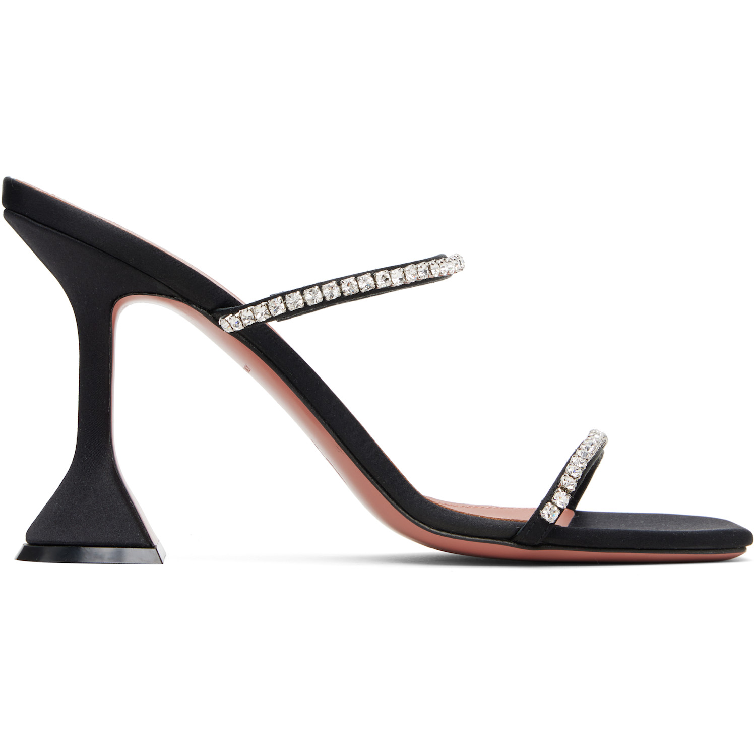 Amina Muaddi Black Gilda 95 Heeled Sandals