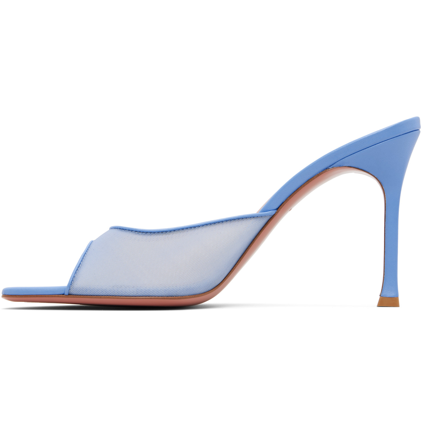  Amina Muaddi Blue Alexa Mesh Slipper 95 Heeled Sandals 