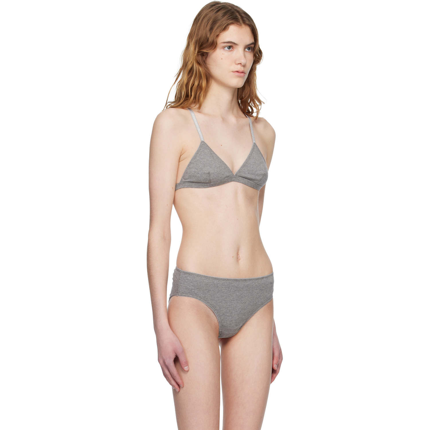  Bellini Bikini Ssense Exclusive Two-pack Gray Halo Bralettes 