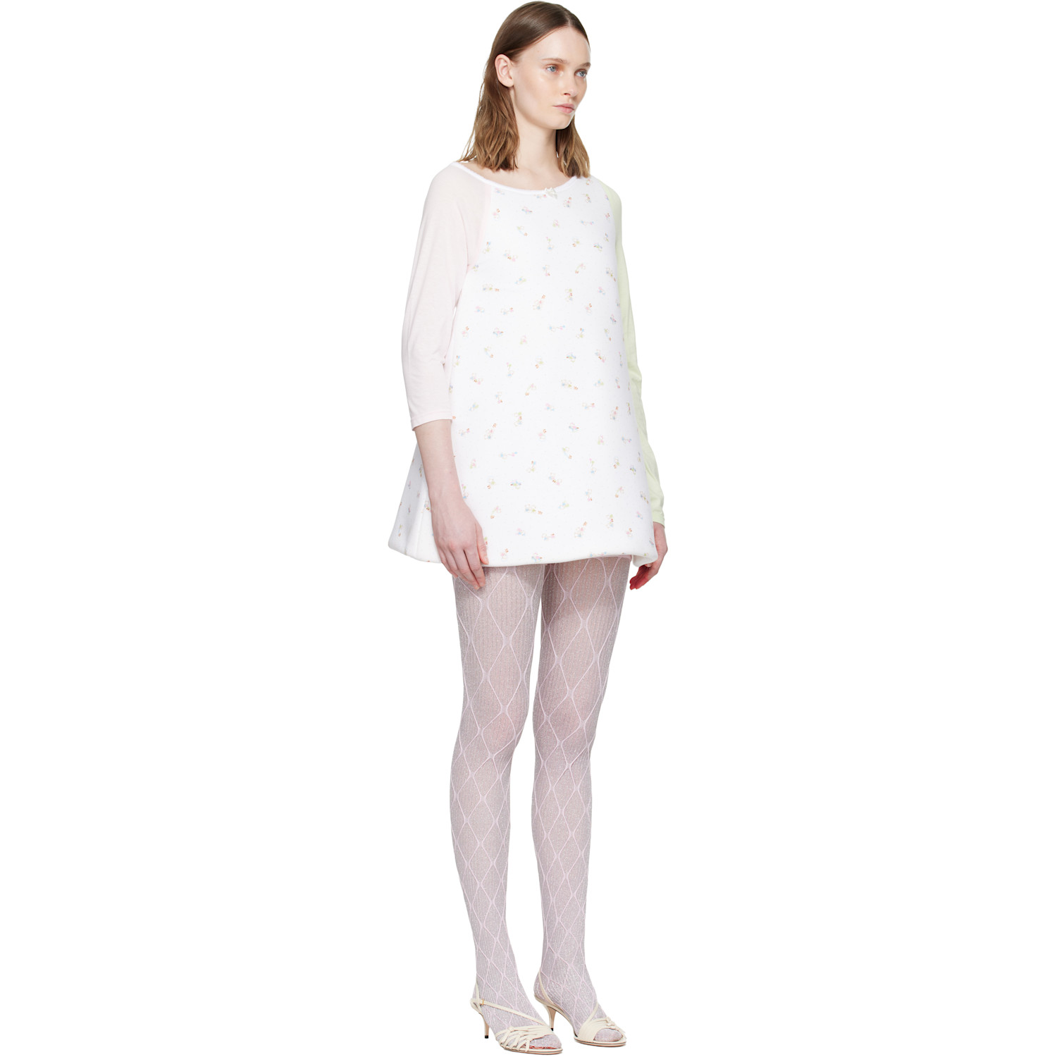  Ans Dotsloevner White Formed Minidress 