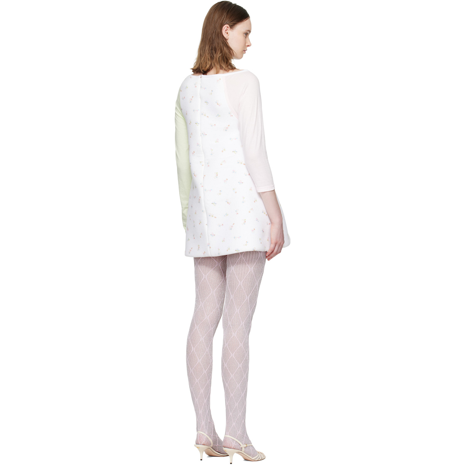  Ans Dotsloevner White Formed Minidress 
