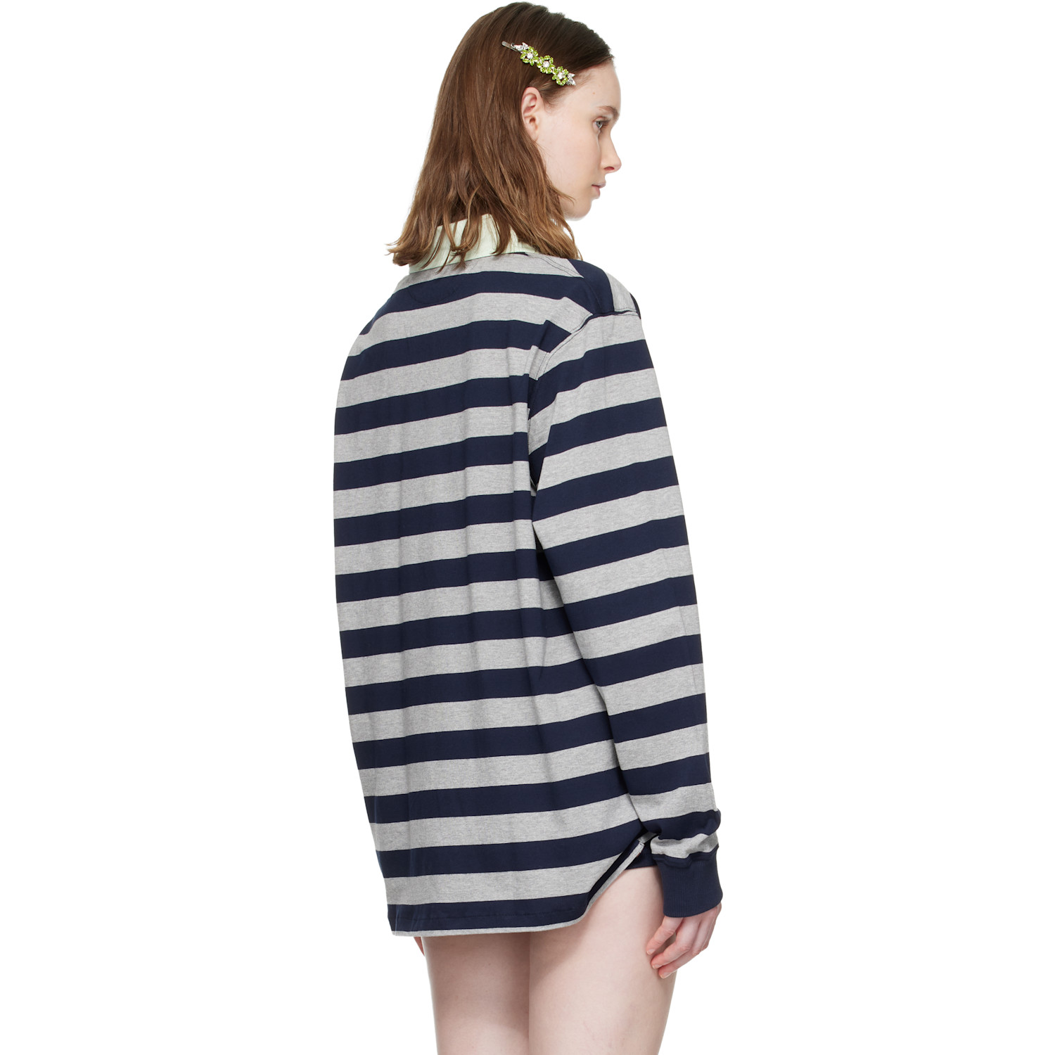  Ans Dotsloevner Gray & Navy Rugger Polo 