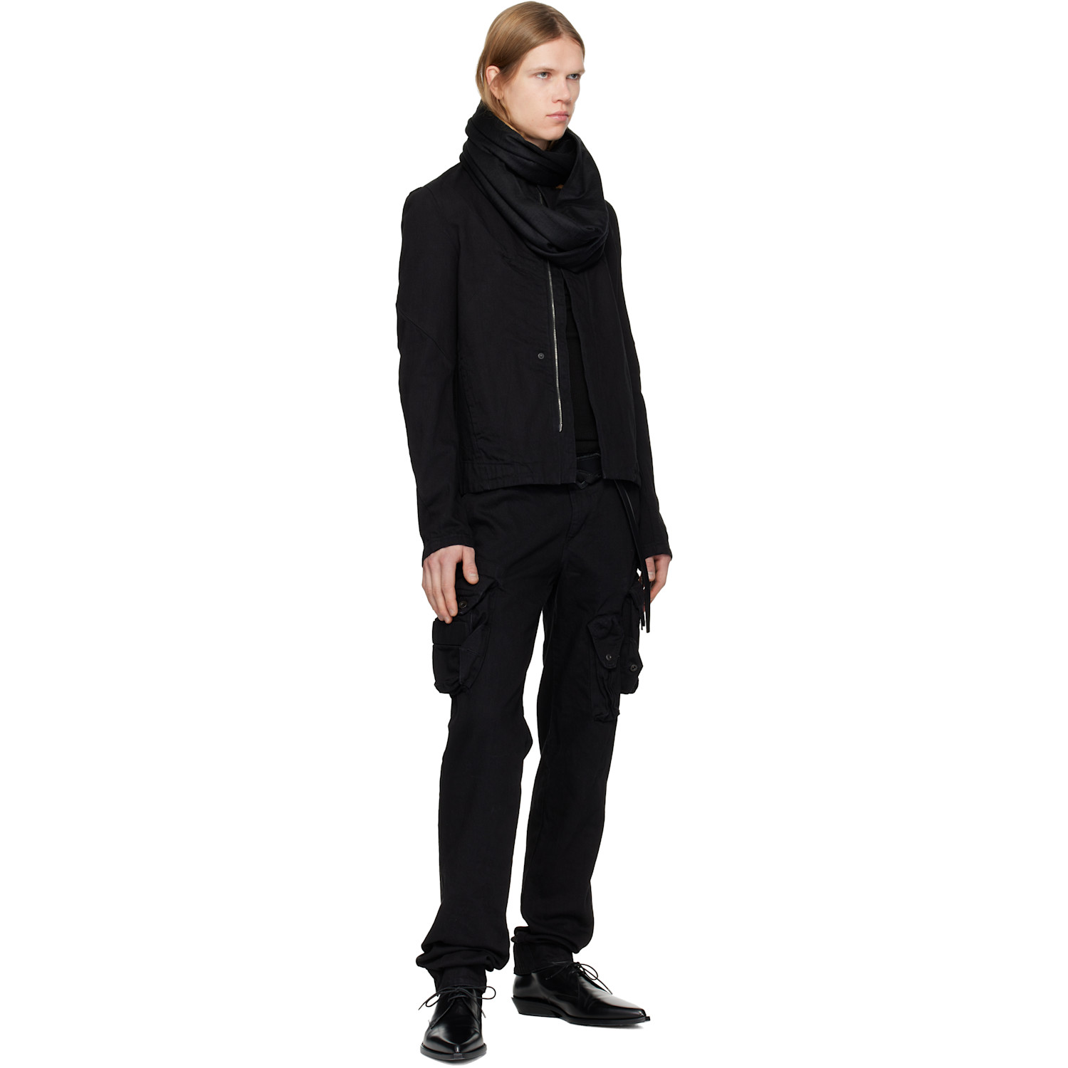  Julius Black Layered Hoop Stole Scarf 