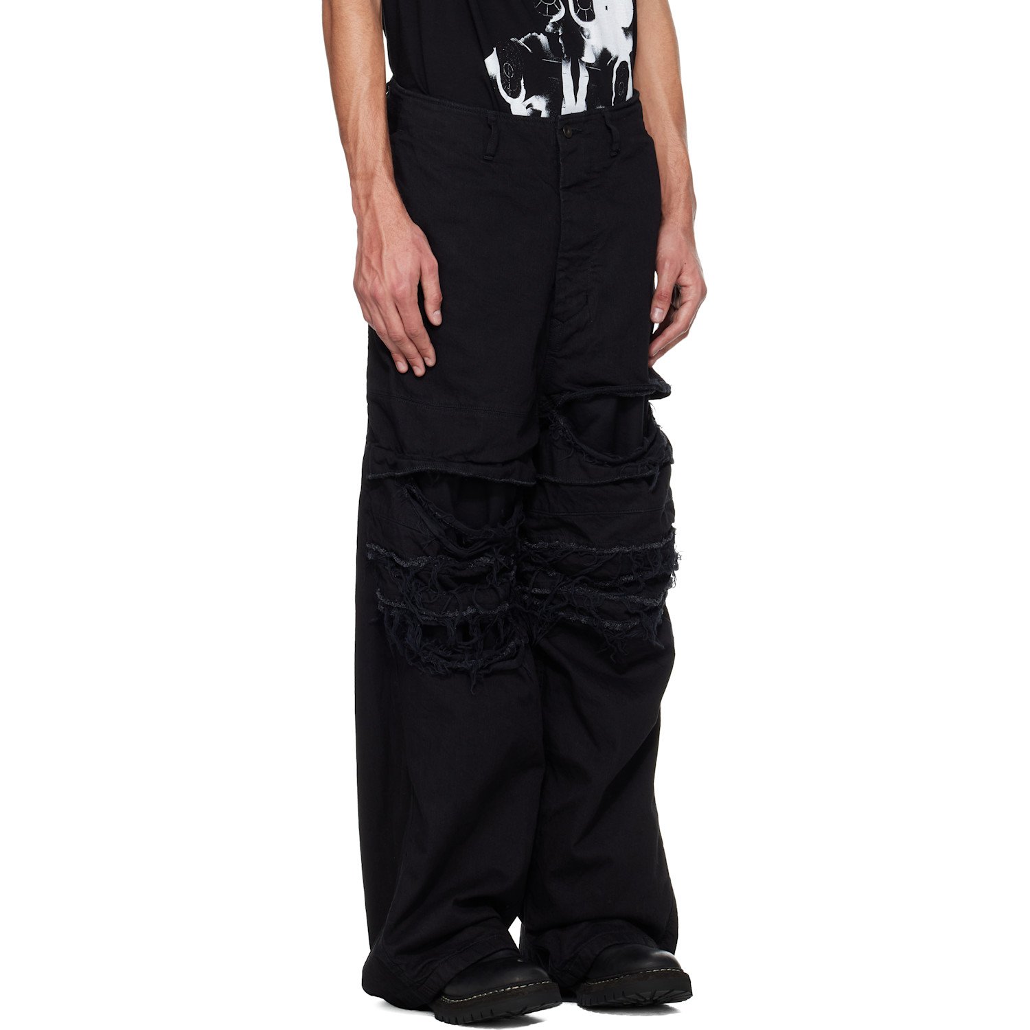  Julius Black Destroy Baggy Jeans 