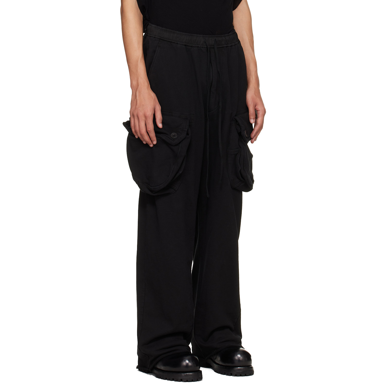 Julius Black Gasmask Wide Cargo Pants 