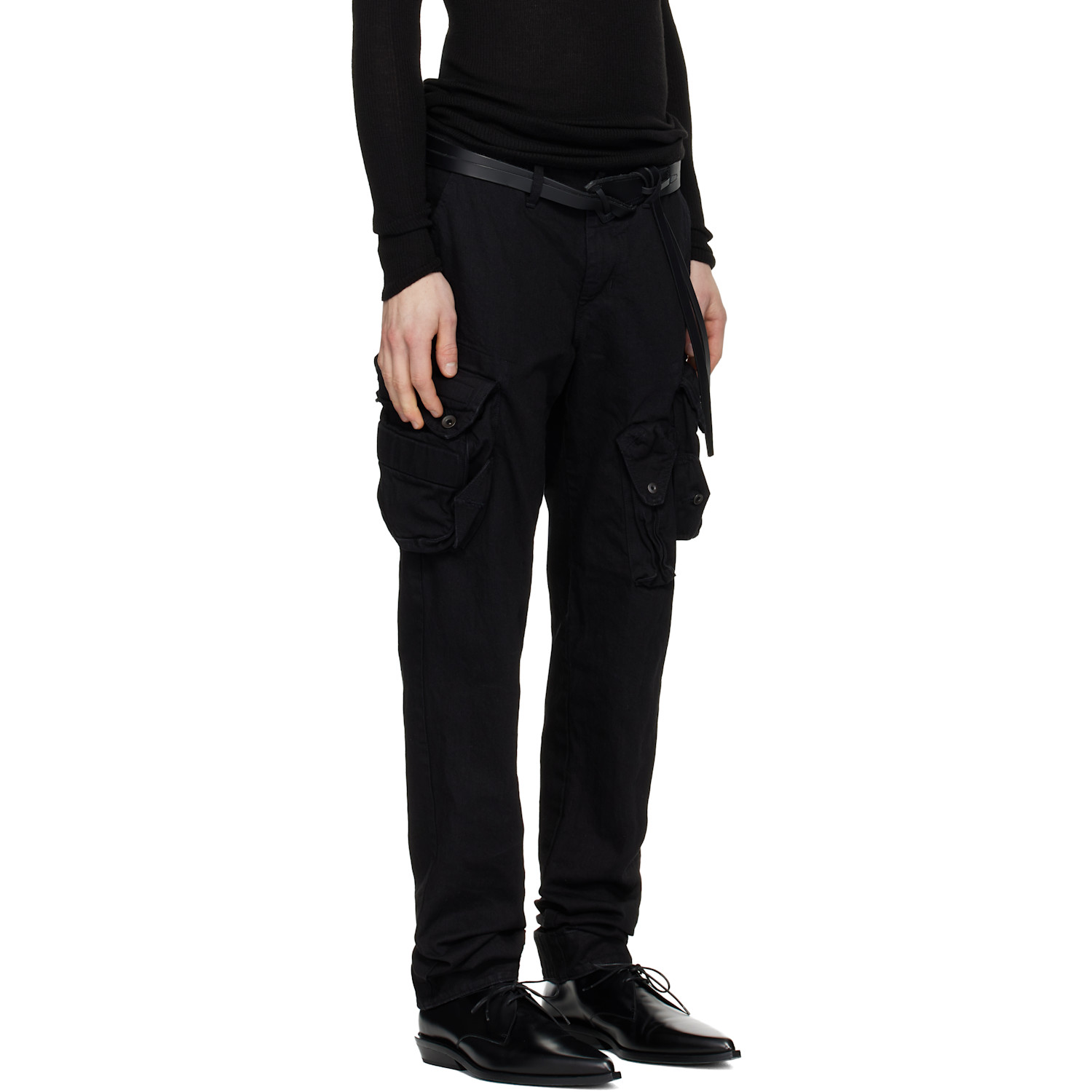  Julius Black Gasmask Skinny Denim Cargo Pants 