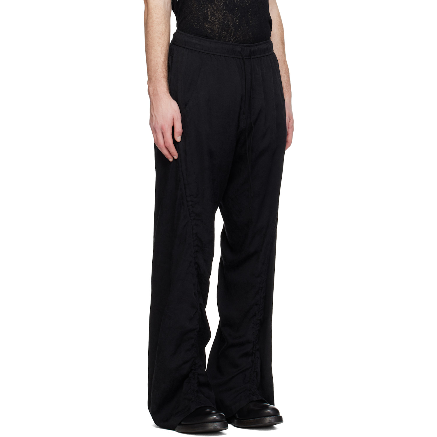  Julius Black Flare Wide Trousers 