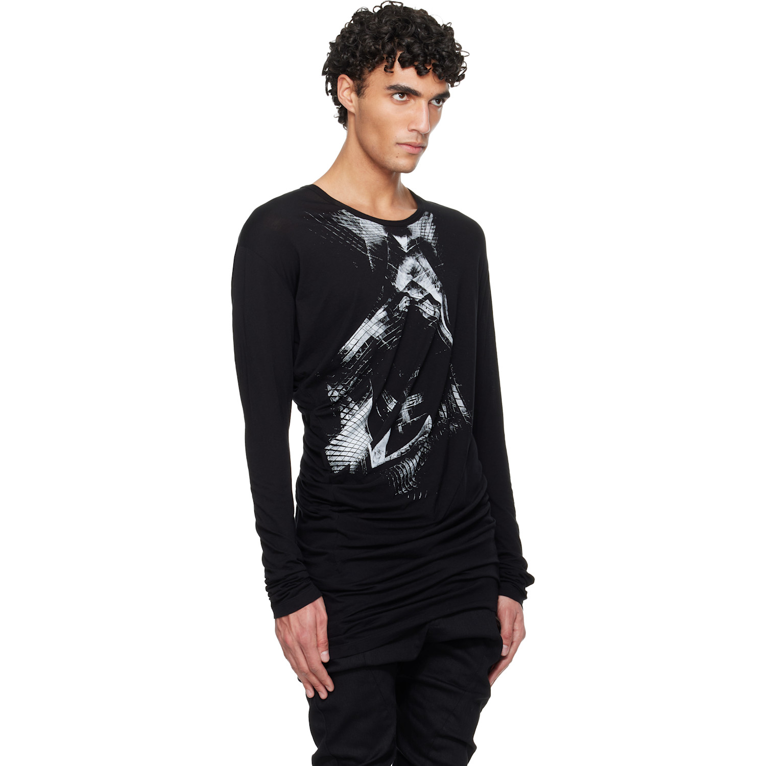  Julius Black Numinous Print Curved T-shirt 
