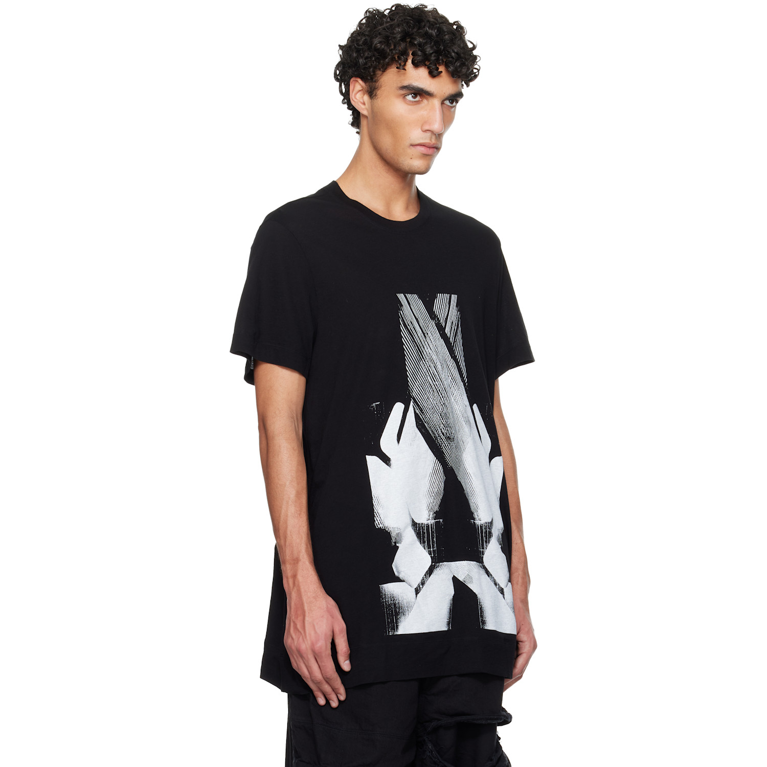  Julius Black Numinous Print Flare T-shirt 