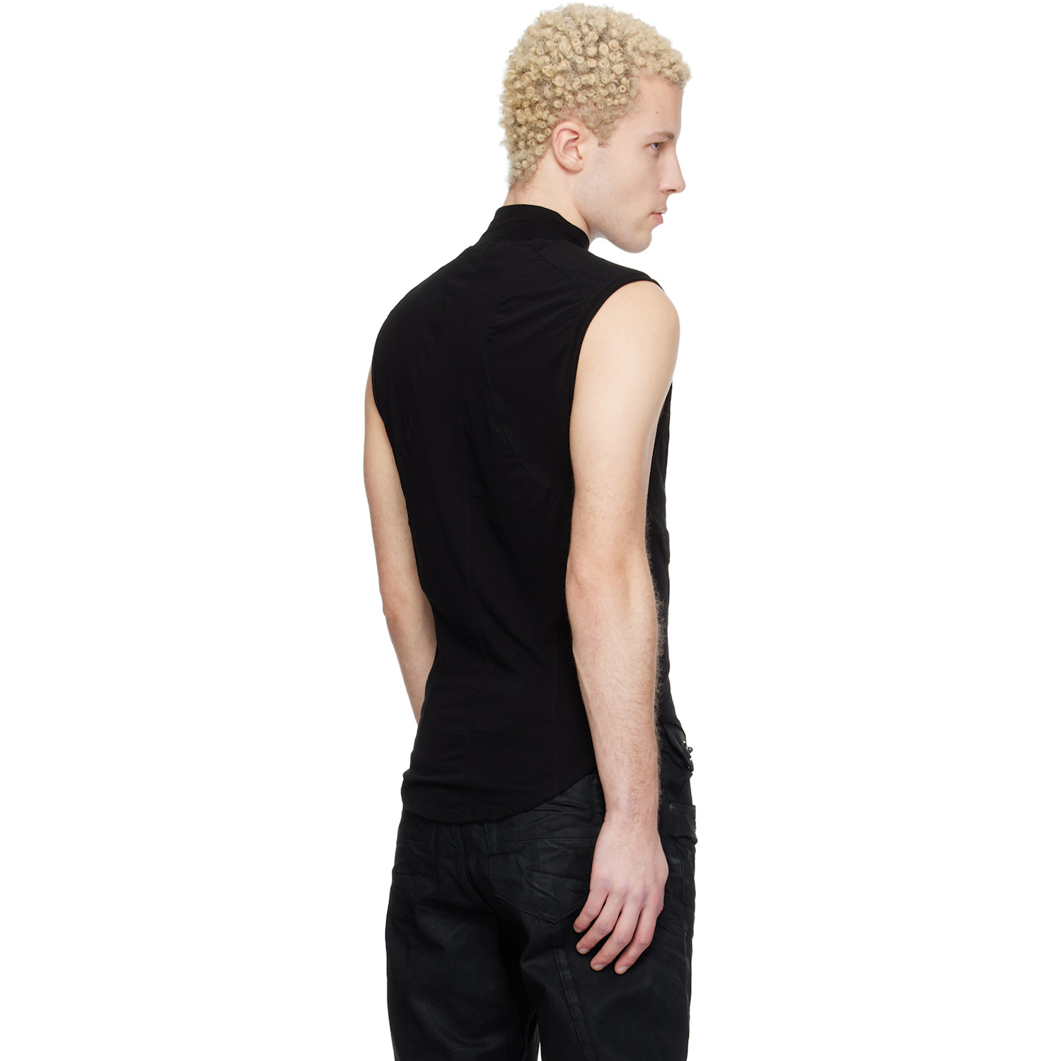  Julius Black Seamed High Neck T-shirt 