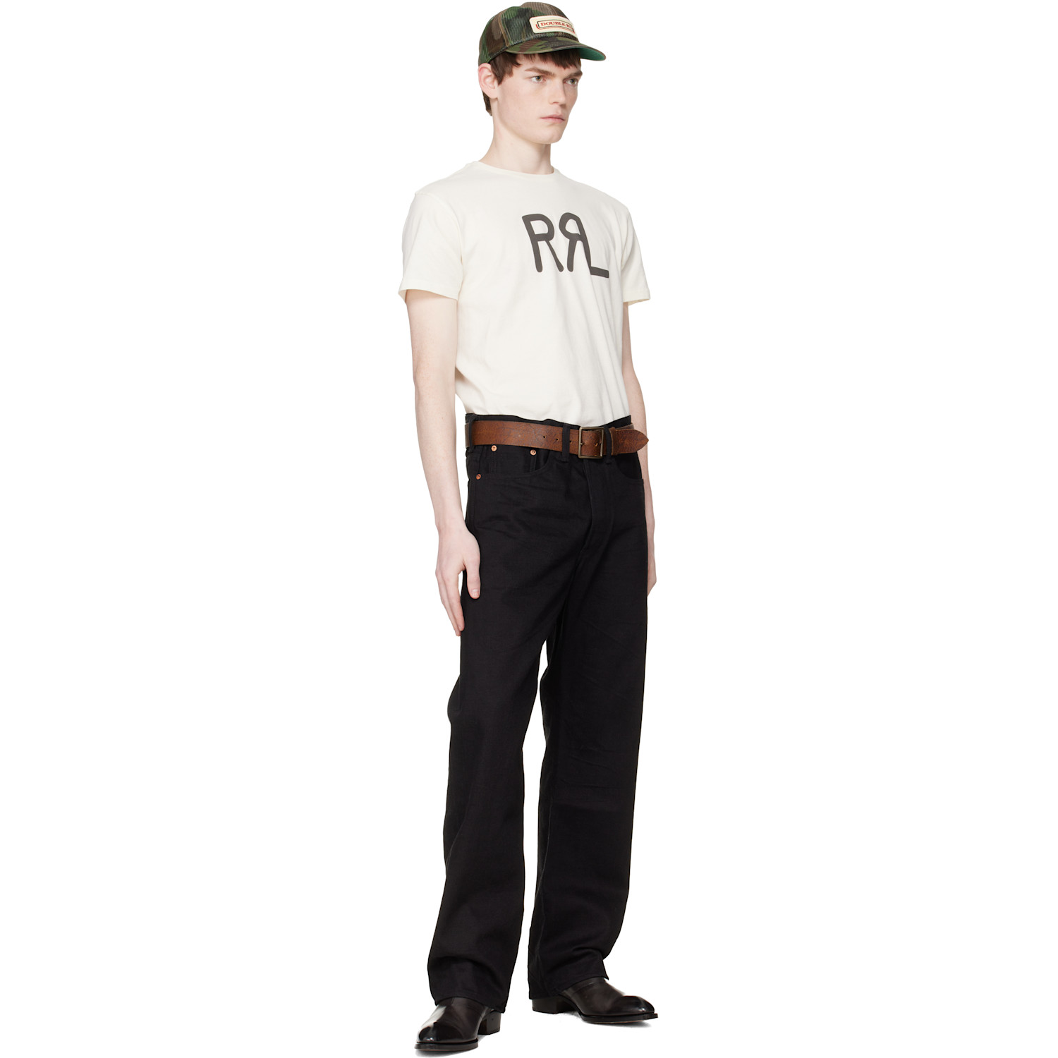  Rrl Tan Distressed Leather Belt 