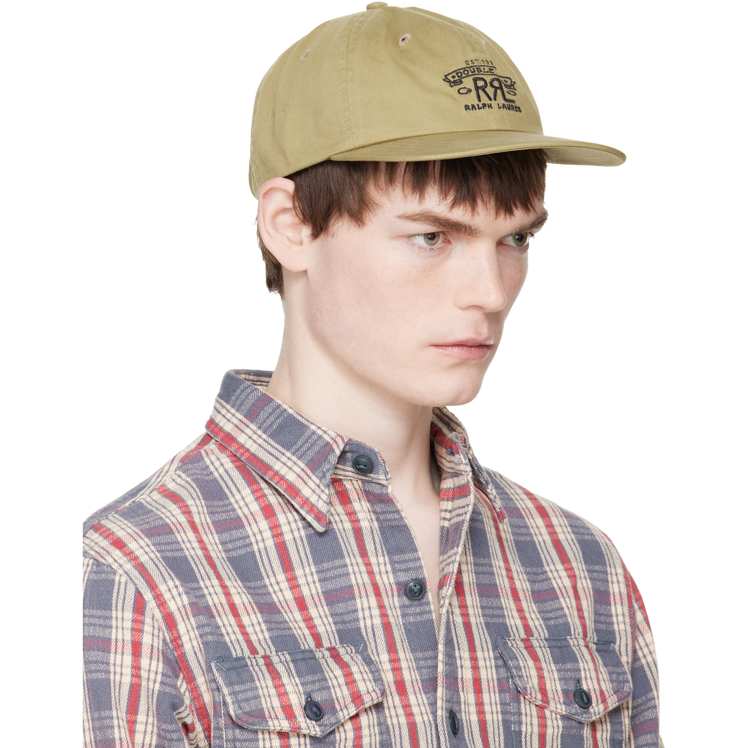  Rrl Beige Ranch Logo Twill Ball Cap 