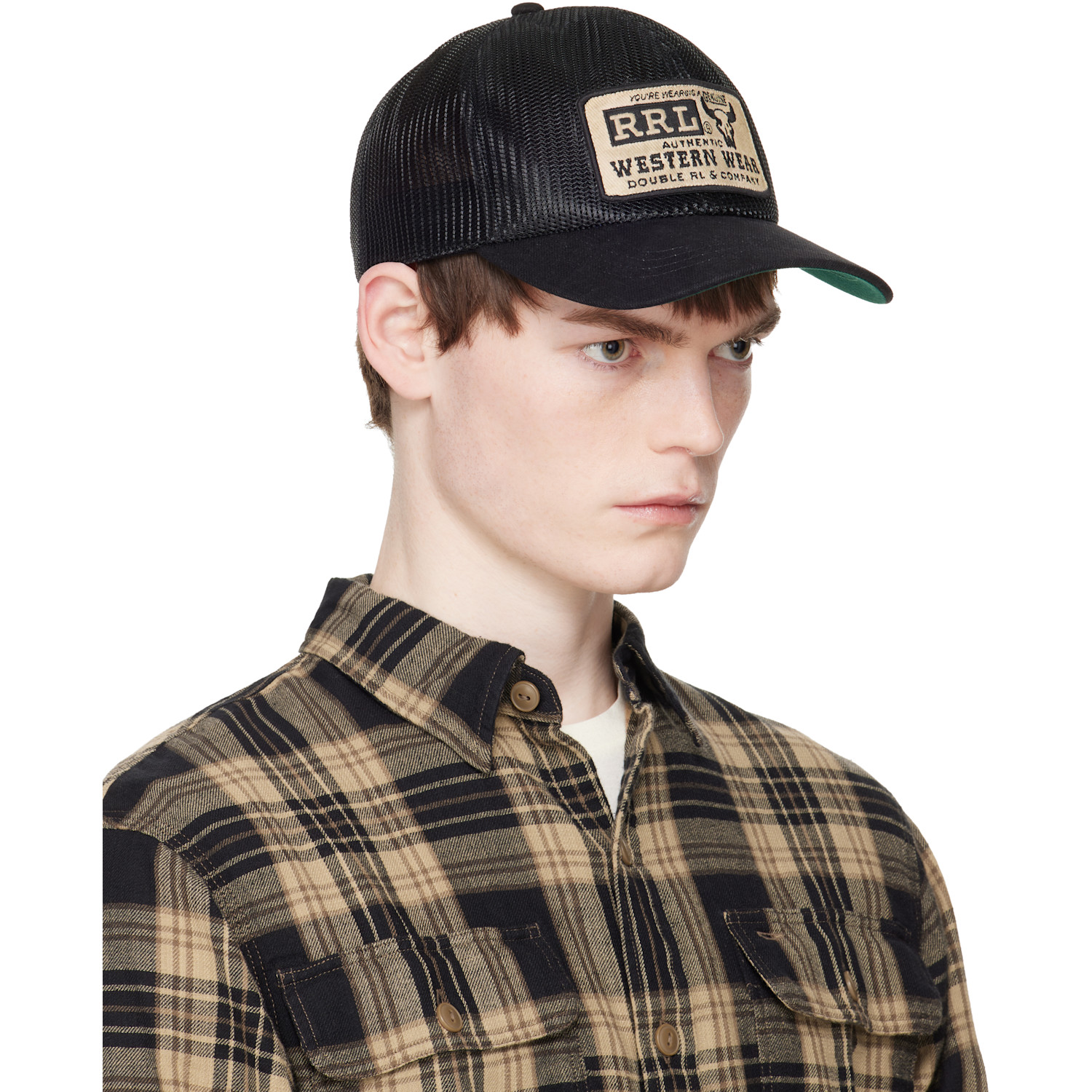  Rrl Black Western Trucker Cap 