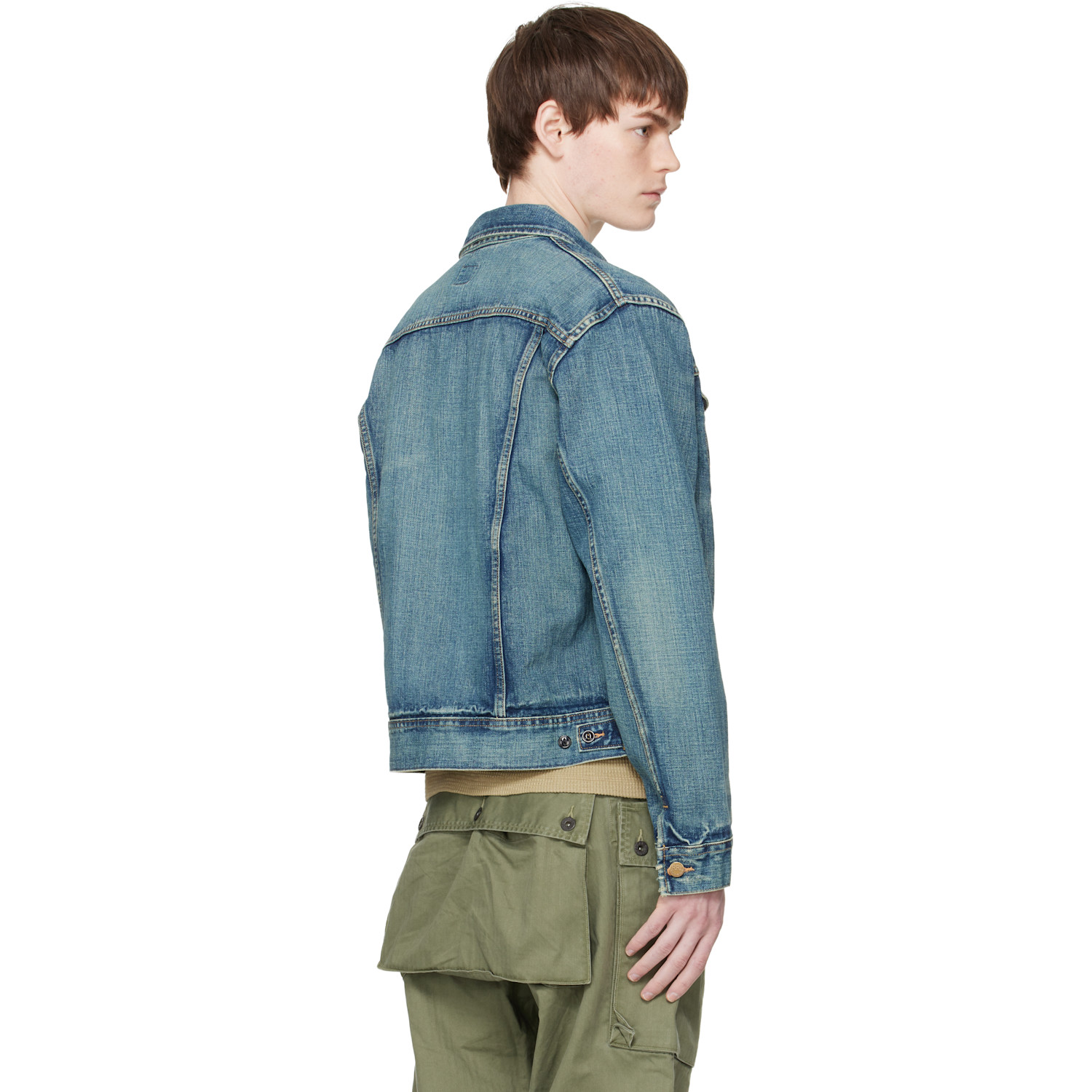  Rrl Blue Leeland Denim Trucker Jacket 