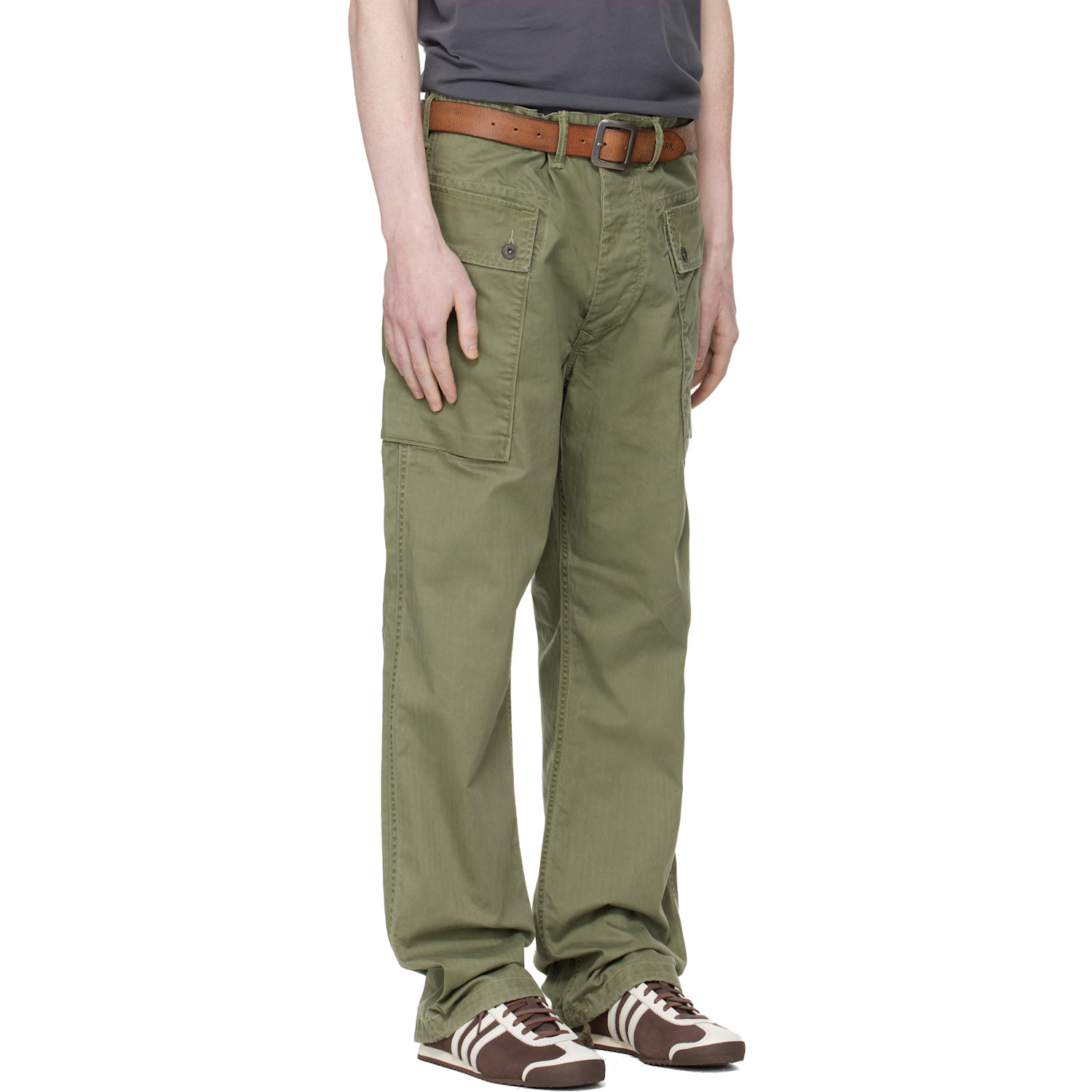  Rrl Green Herringbone Field Cargo Pants 