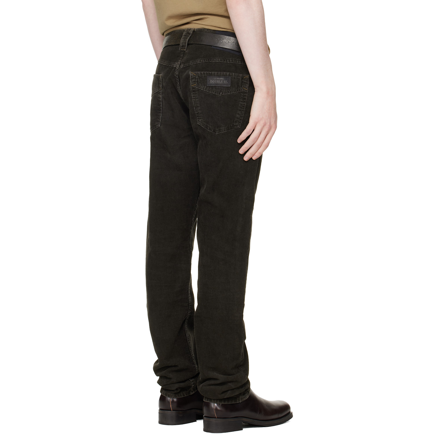  Rrl Black Slim Fit Corduroy Trousers 