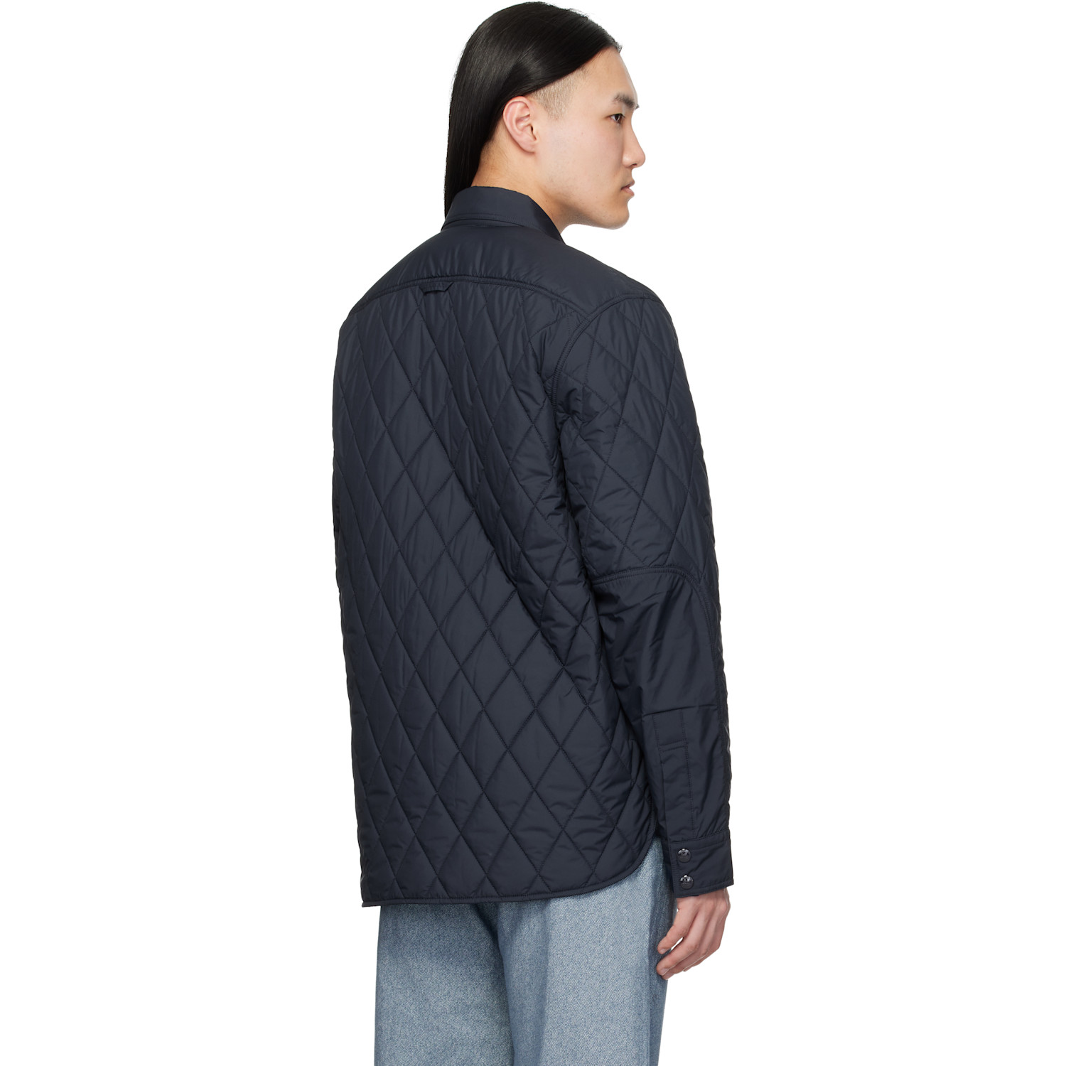  Rrl Navy Quilted Overshirt 