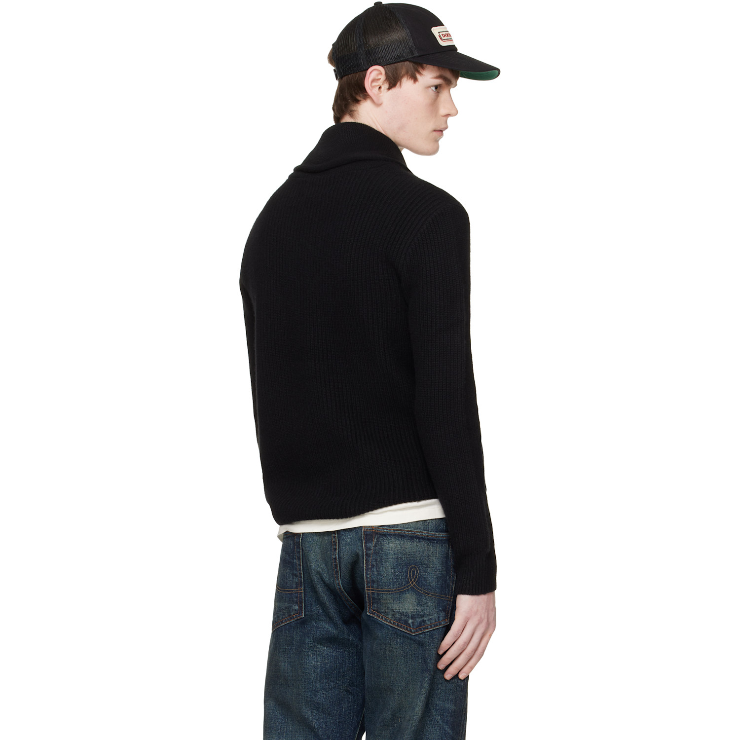  Rrl Black Cashmere Shawl-collar Cardigan 
