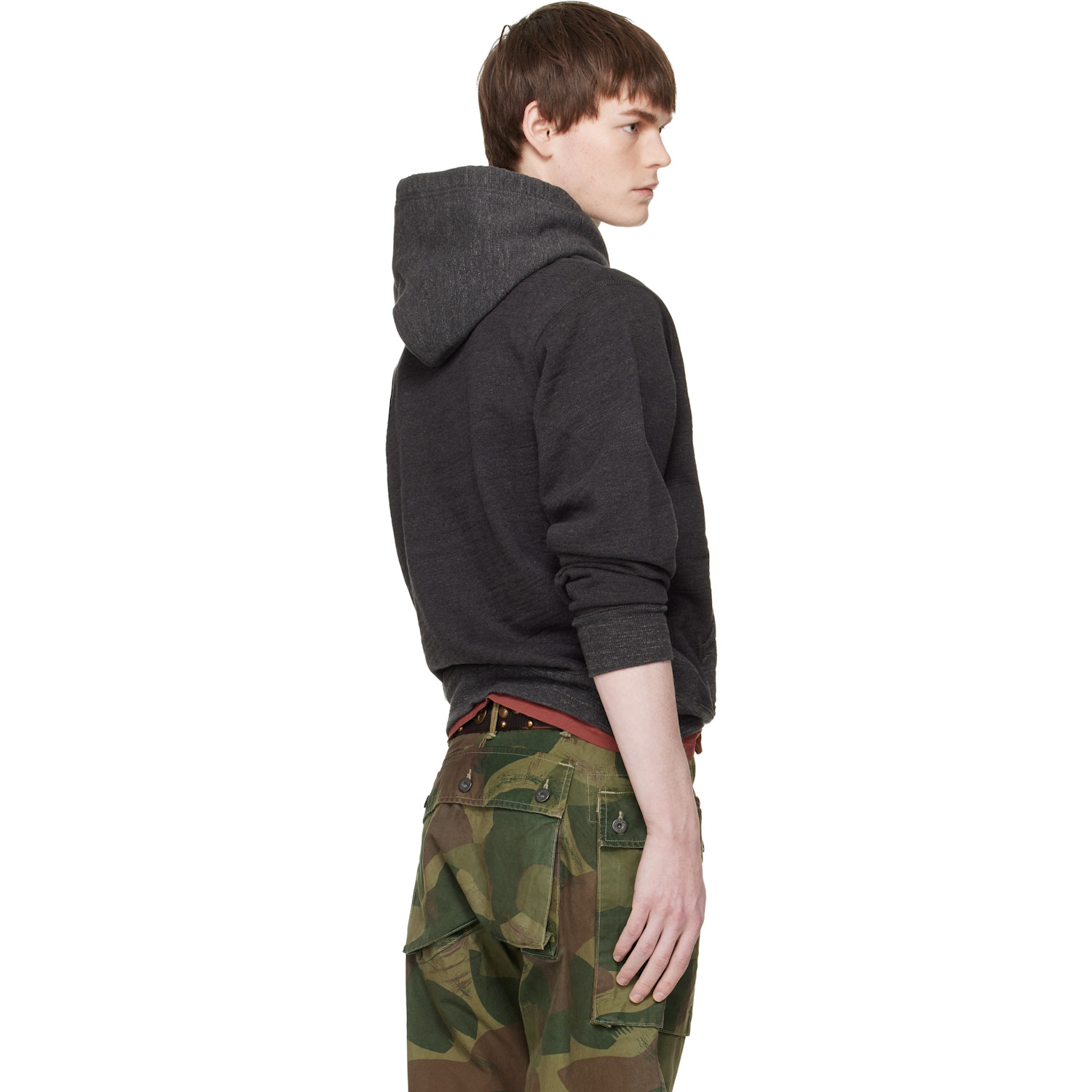  Rrl Gray French Terry Hoodie 