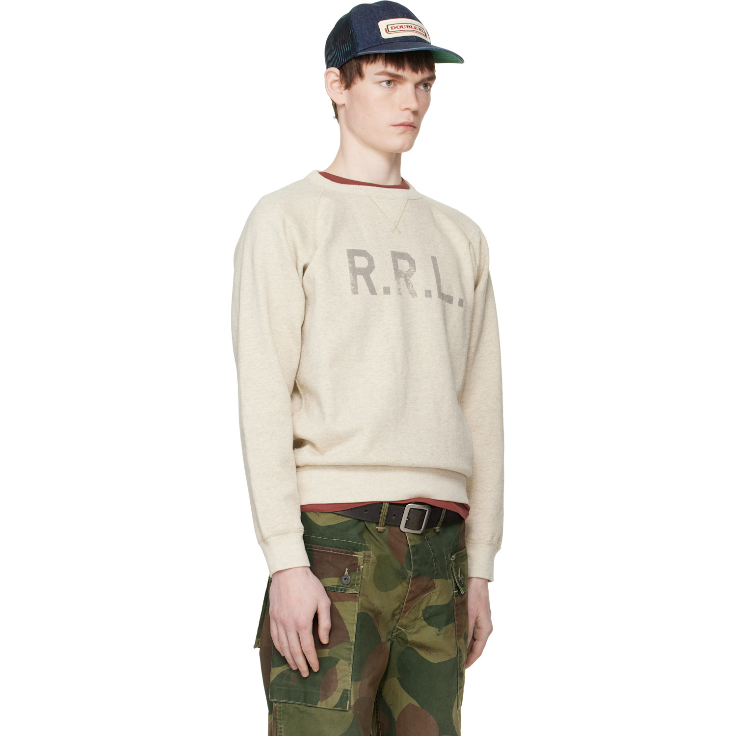  Rrl Gray Logo Fleece Sweatshirt 