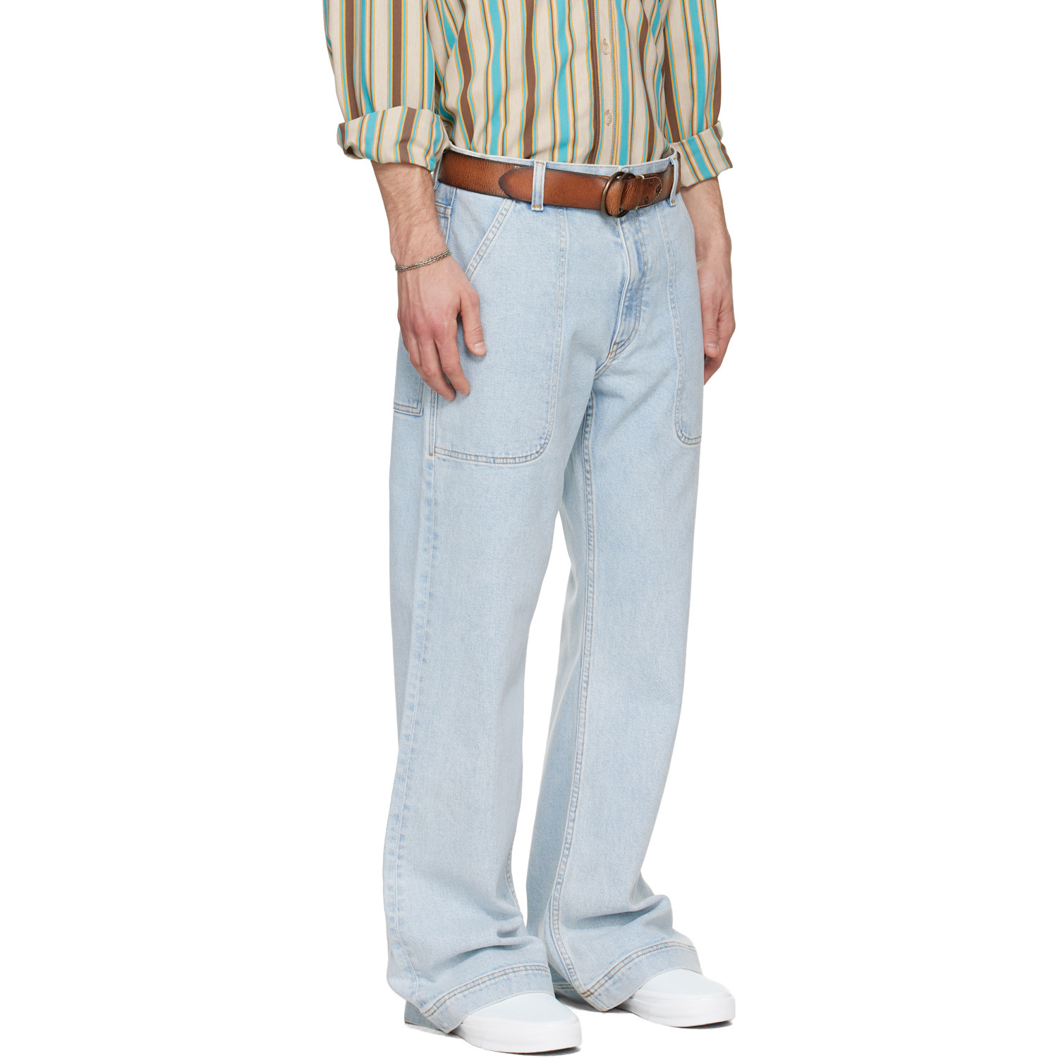  Sanderlak Blue Utility Flare Jeans 