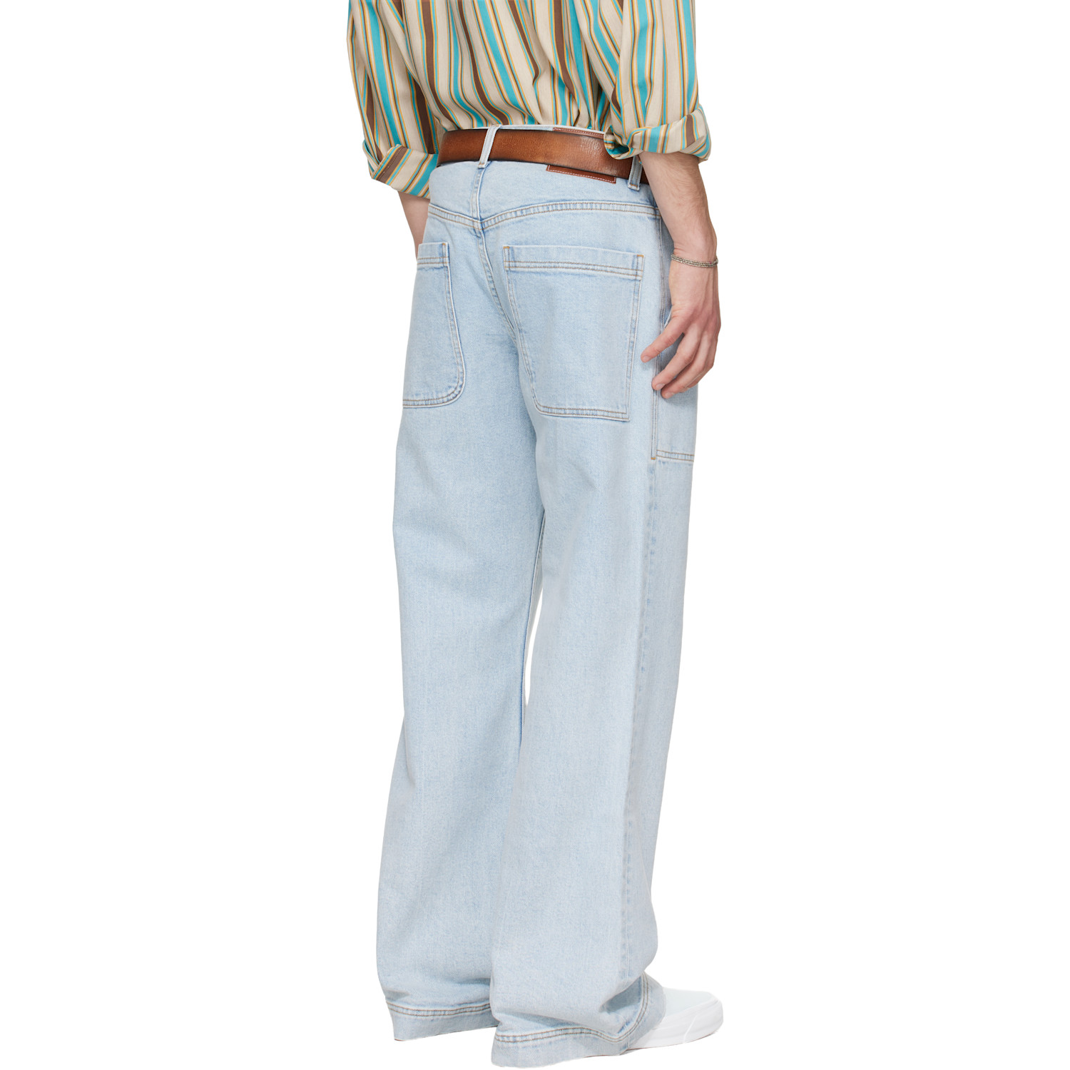 Sanderlak Blue Utility Flare Jeans 