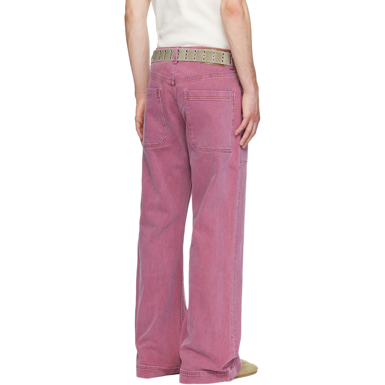  Sanderlak Pink Utility Flare Jeans 