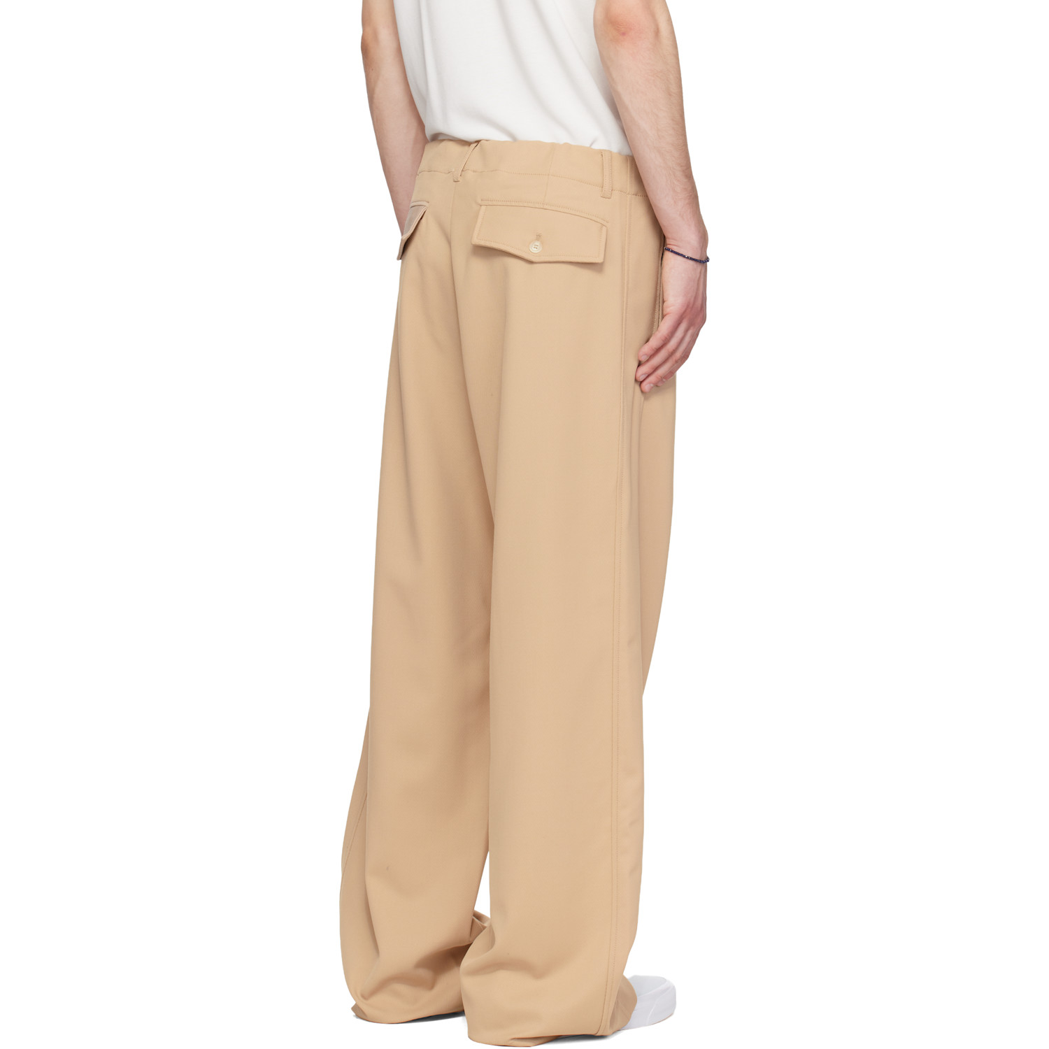  Sanderlak Beige Tailored Drawstring Trousers 