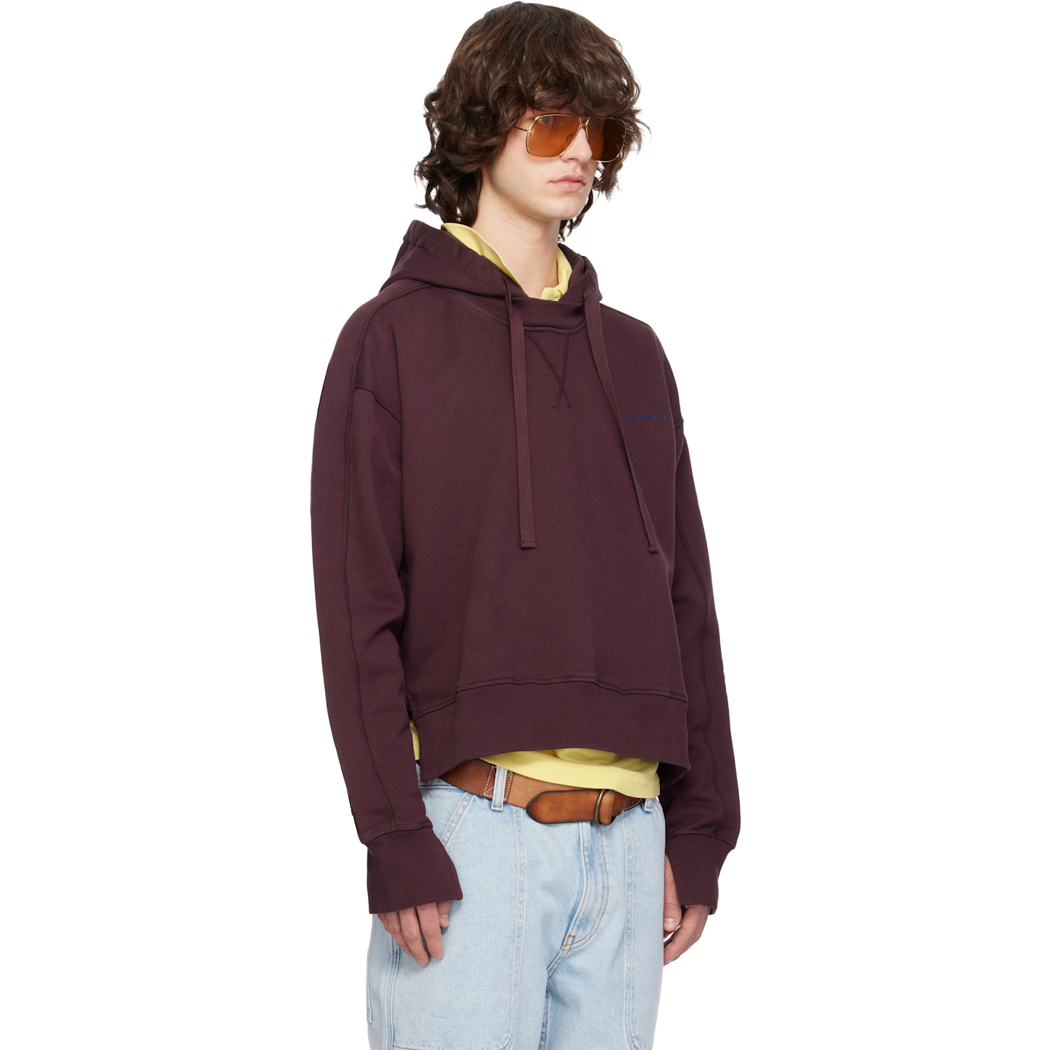  Sanderlak Burgundy Embroidered Logo Hoodie 