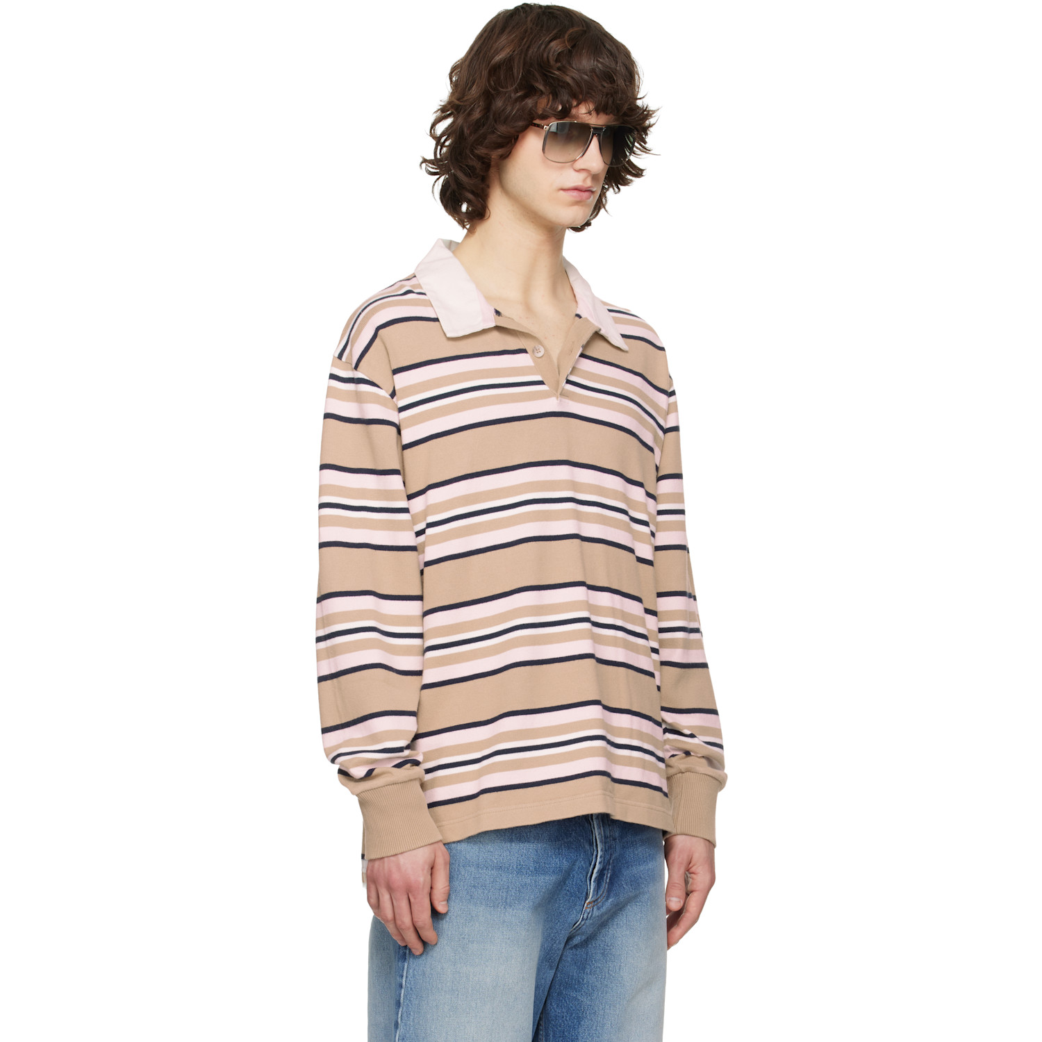  Sanderlak Tan & Pink Rugby Polo 
