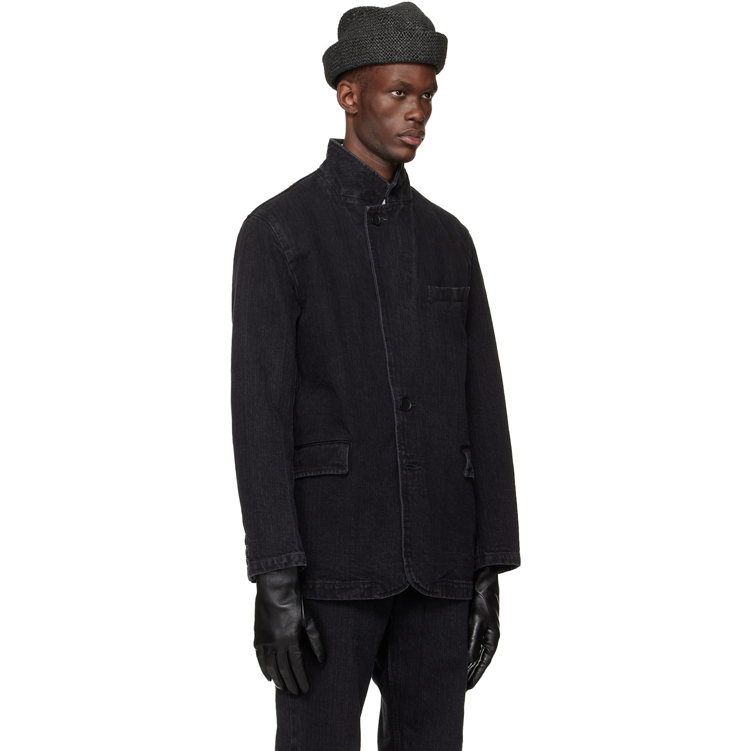  Sire Black Washed Denim Jacket 