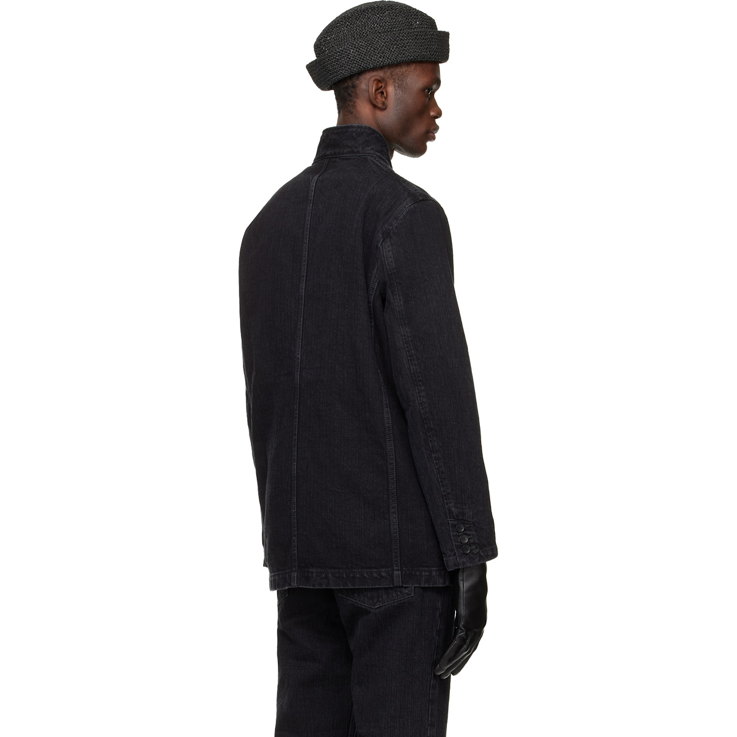  Sire Black Washed Denim Jacket 