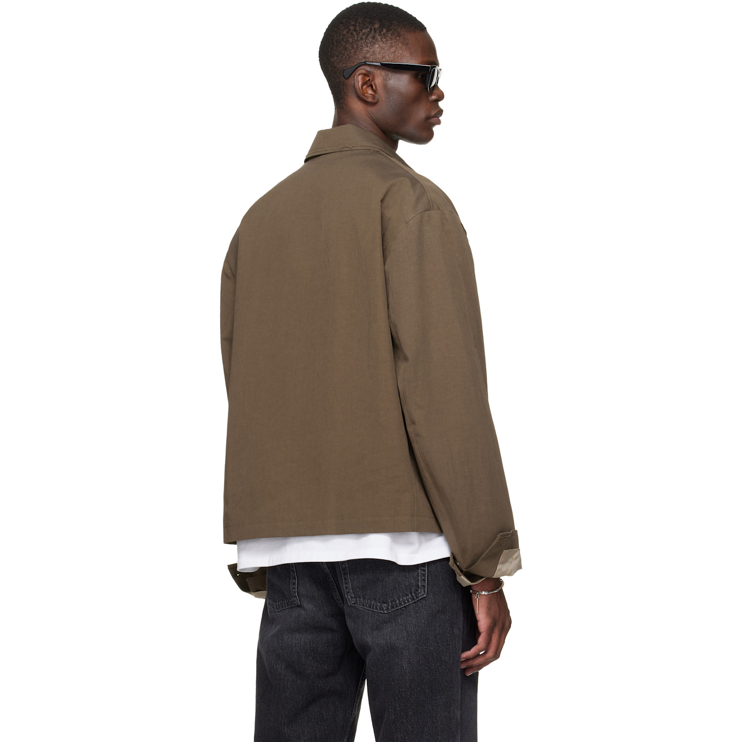  Sire Brown Light Zipped Blouson Jacket 