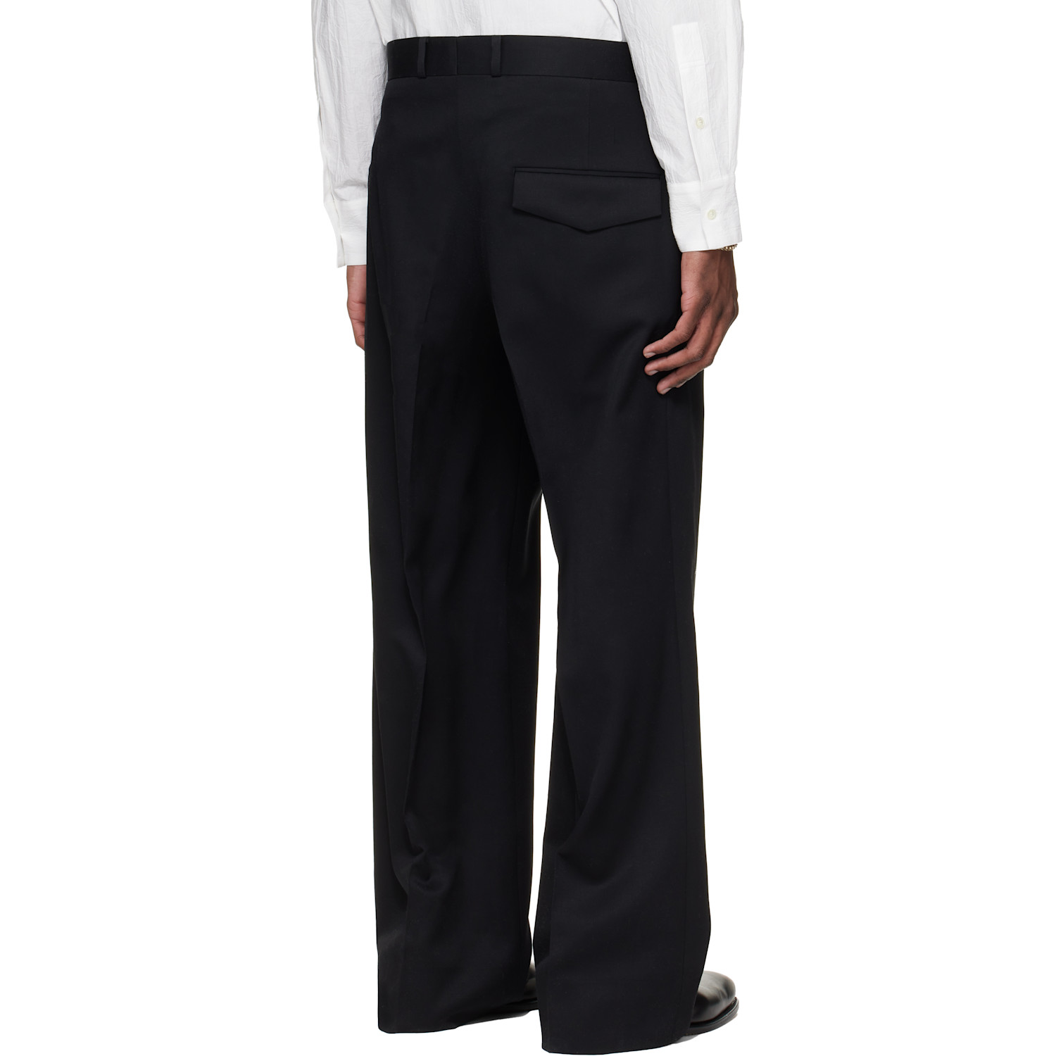  Sire Black Pleated Tailored Trousers 
