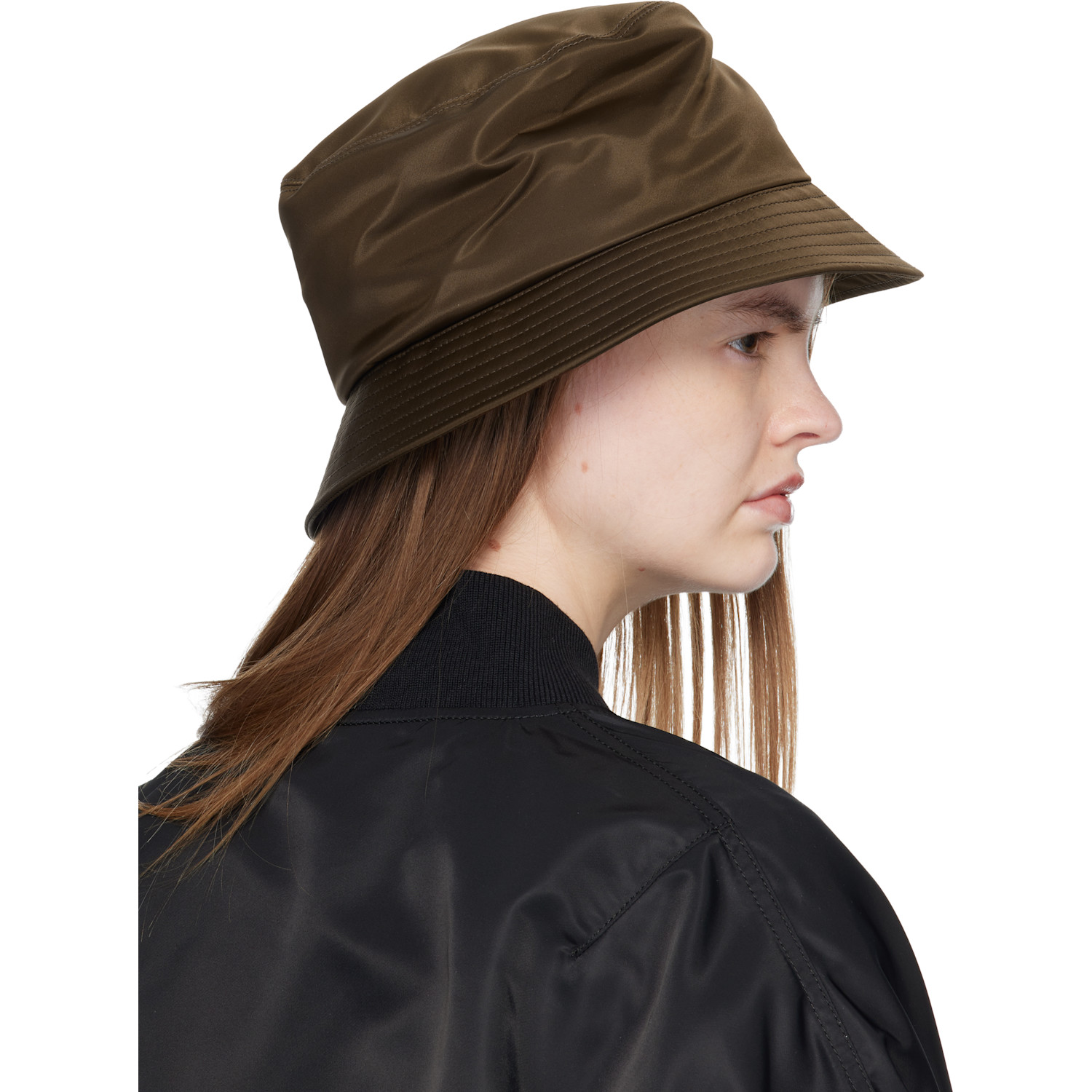  Sacai Brown Single Brim Pocket Bucket Hat 