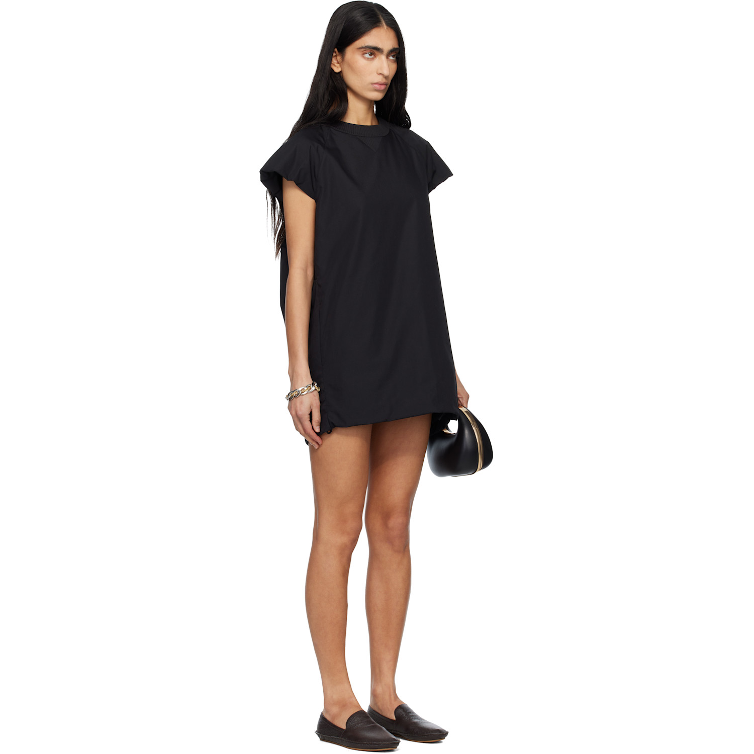  Sacai Black Poplin Minidress 