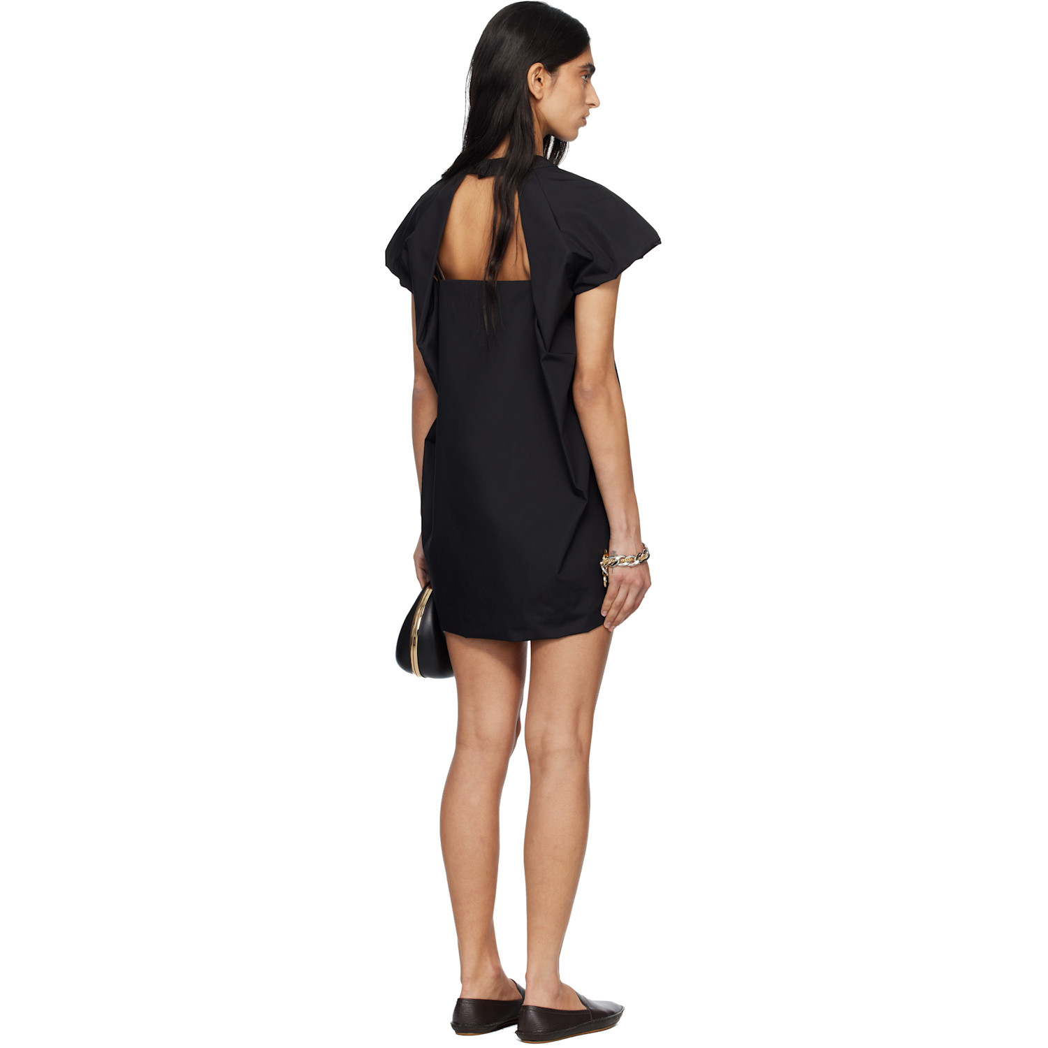  Sacai Black Poplin Minidress 