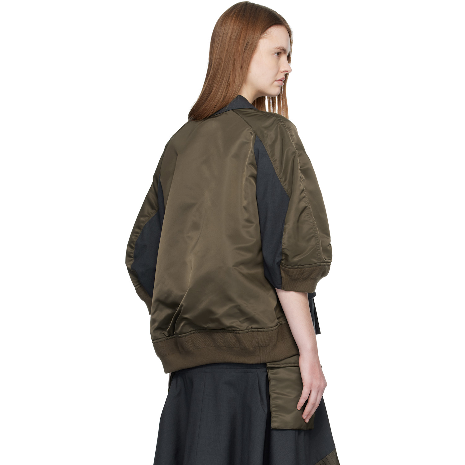  Sacai Gray & Khaki Suiting Nylon Twill Blazer 