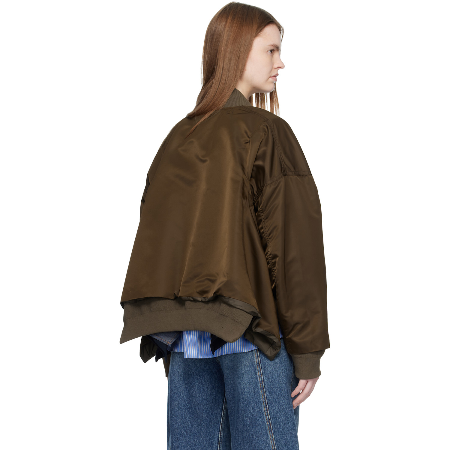  Sacai Brown Nylon Twill Bomber Jacket 