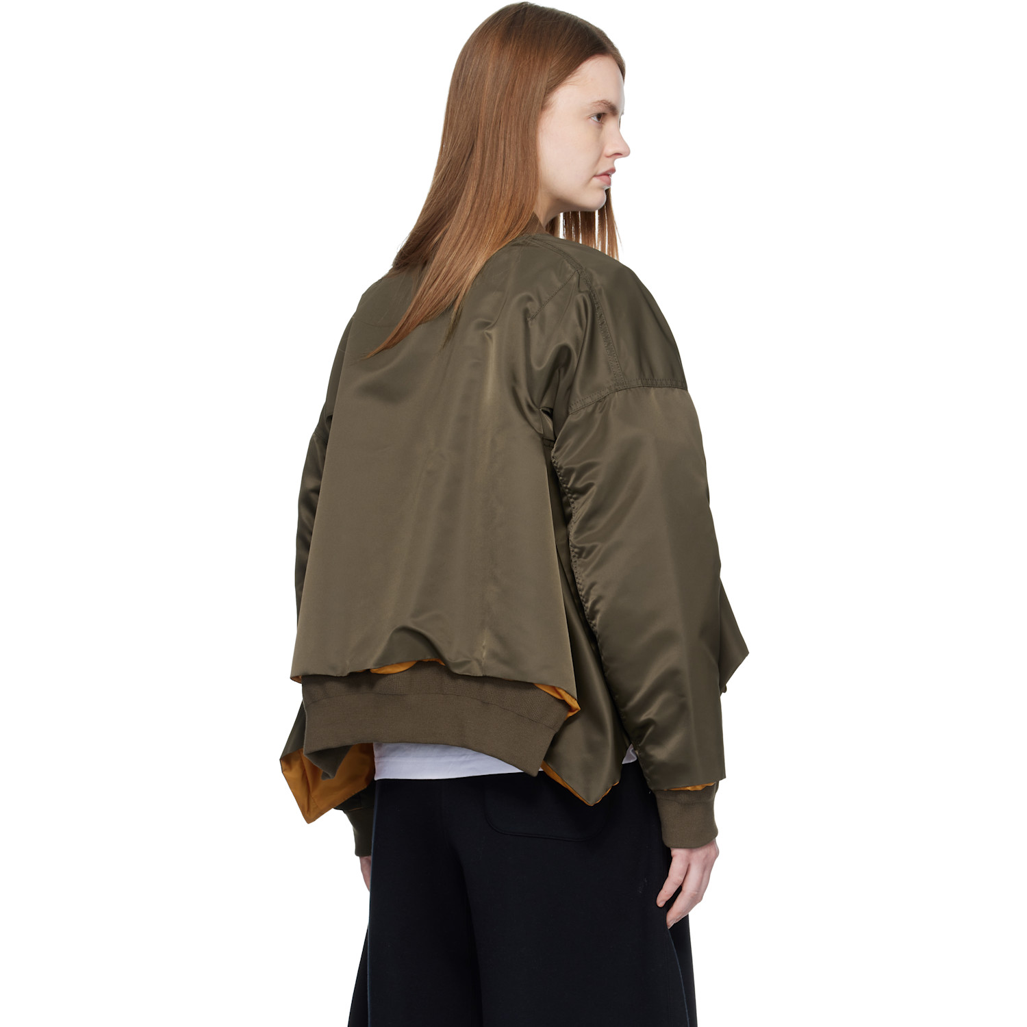  Sacai Khaki Nylon Twill Bomber Jacket 